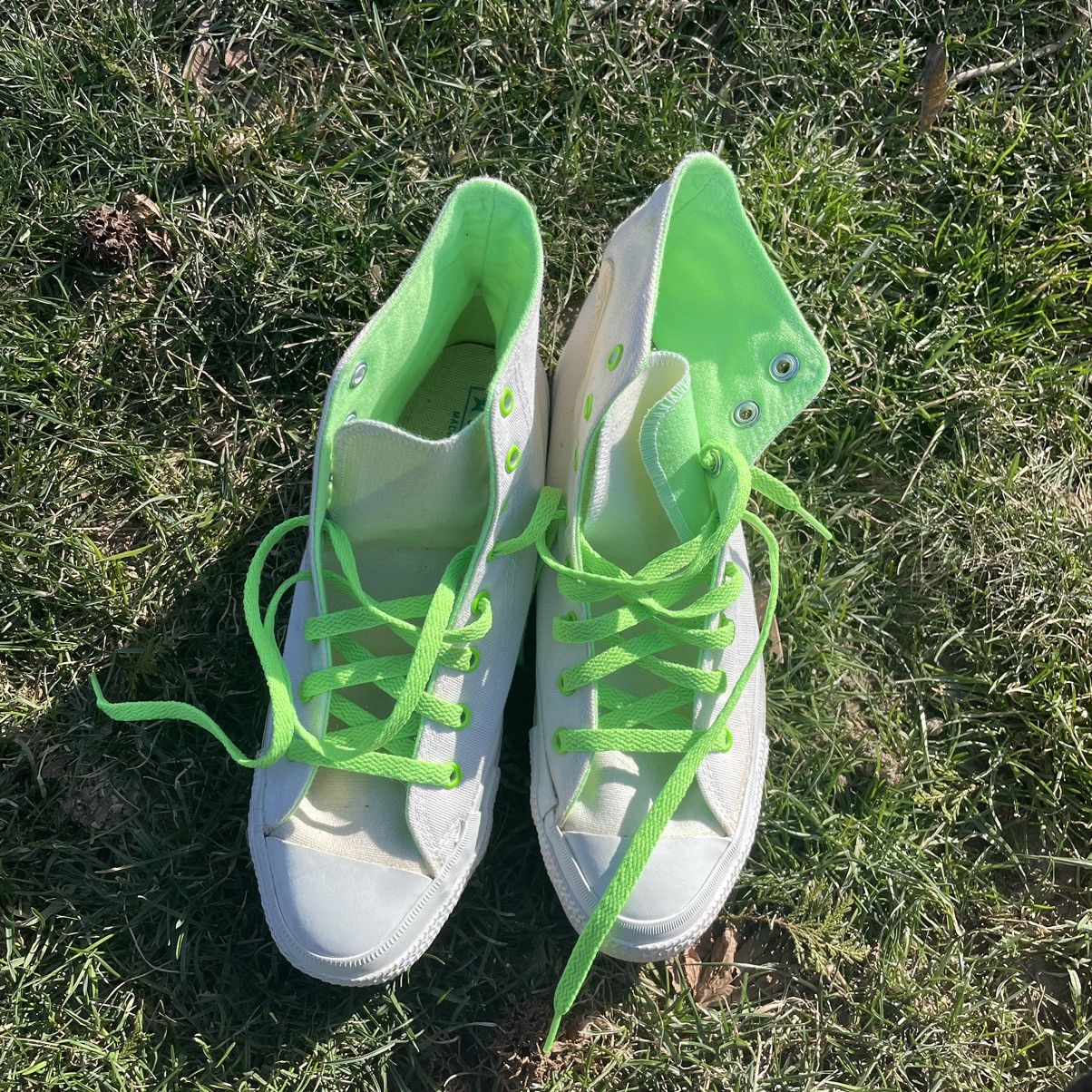 Vintage 1980s neon green converse Size US 7.5 / EU 40-41 - 3 Thumbnail