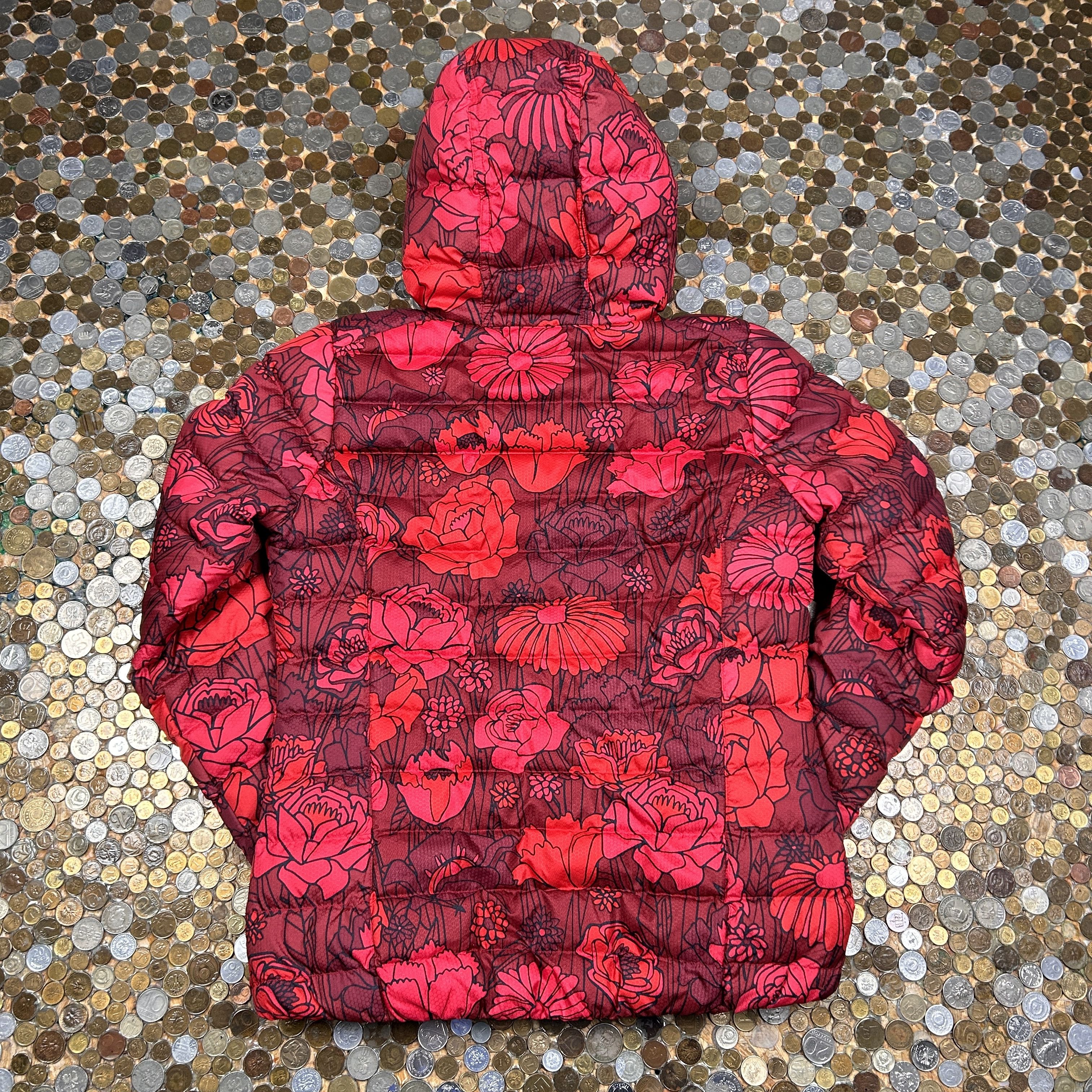 Adidas Flower Red Puffer Jacket 90's