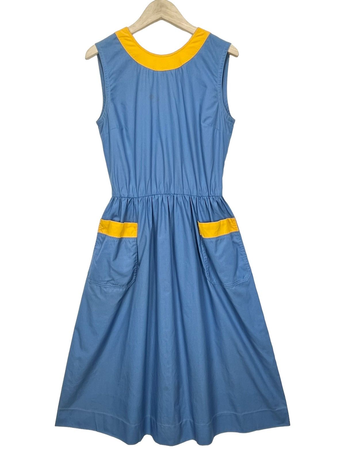 Vintage Celine Single Layer Cotton Sleeveless Midi Dress