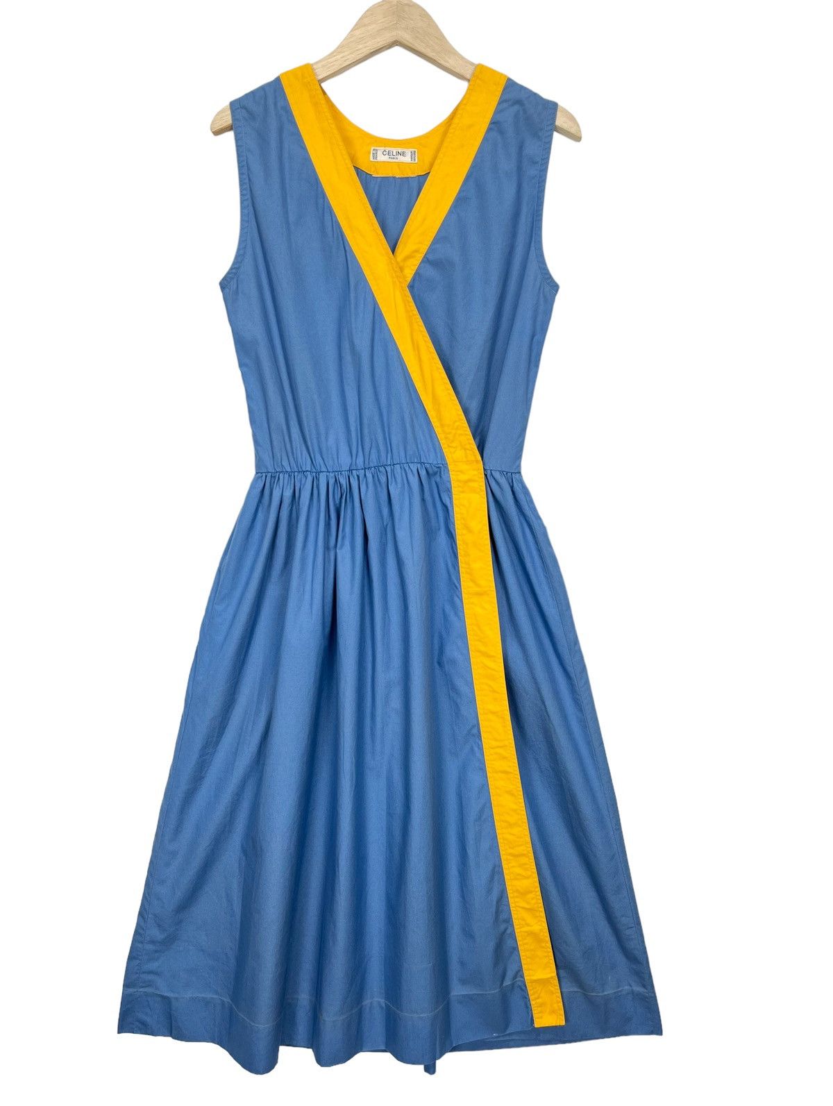 Vintage Celine Single Layer Cotton Sleeveless Midi Dress