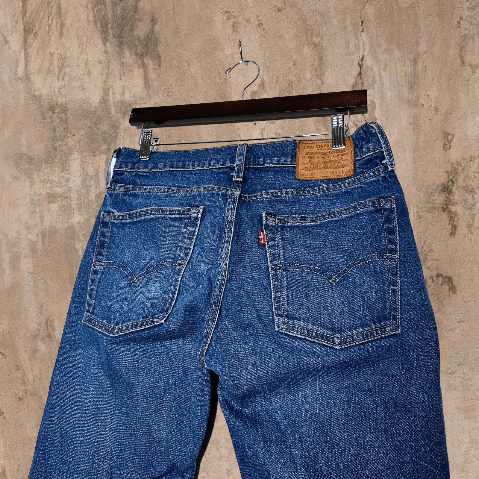 Levi's Big E Levis 510 Slim Fit Jeans Tapered Ankle Dark Wash | Grailed