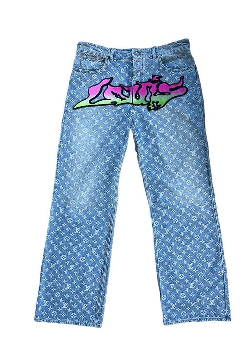 Louis Vuitton By Virgil Abloh Monogram Tuffetage Baggy Denim SS22 Sz 3