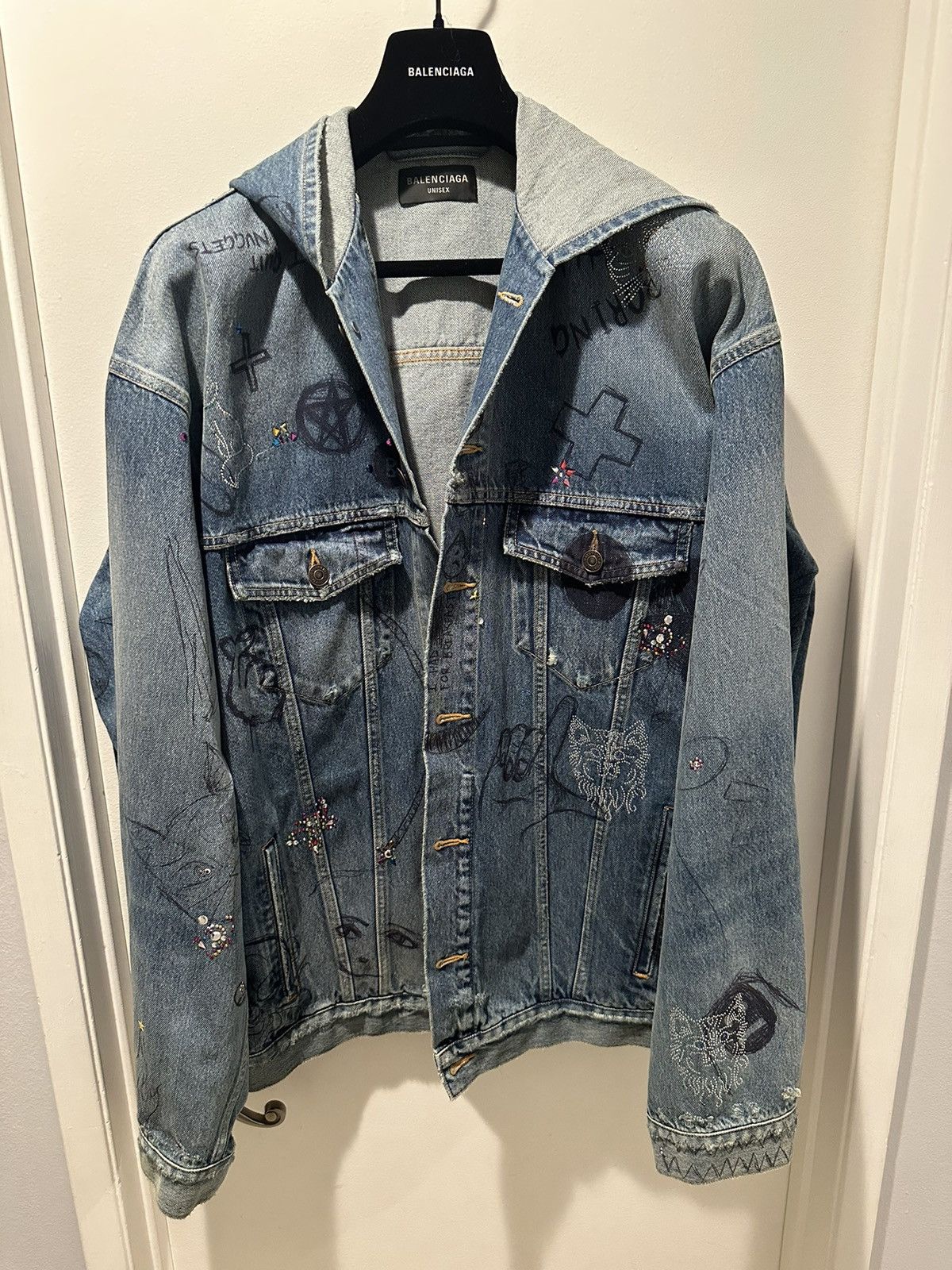 Balenciaga Denim Jacket Graffiti | Grailed