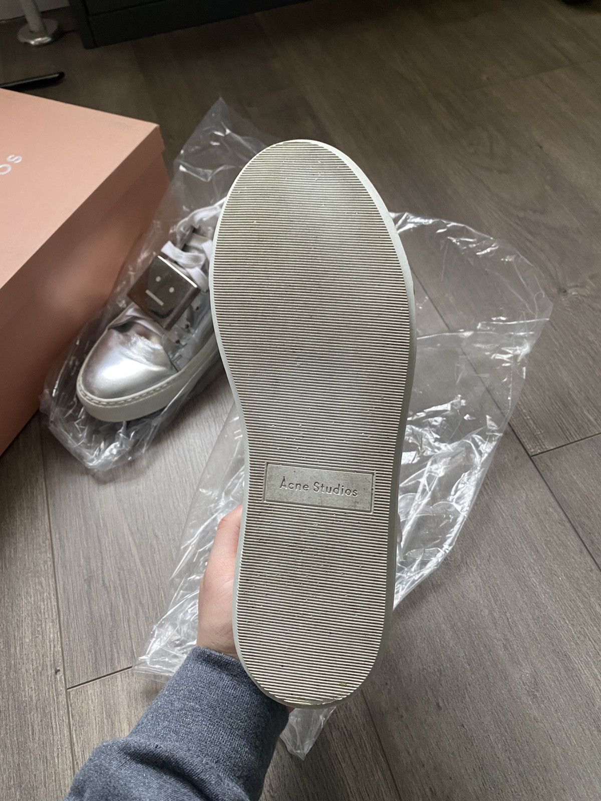 Acne Studios Acne Silver Low top sneakers Adrian Metal Size US 8.5 / EU 41-42 - 3 Thumbnail