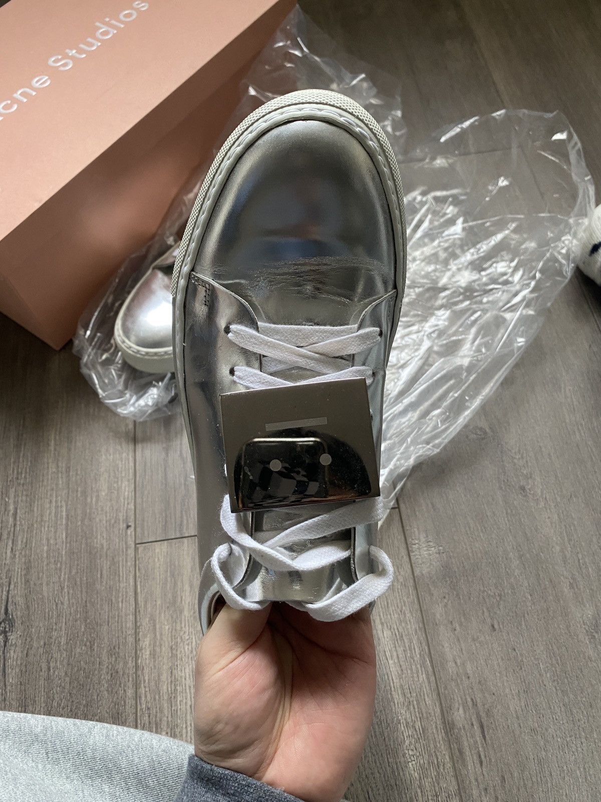 Acne Studios Acne Silver Low top sneakers Adrian Metal Size US 8.5 / EU 41-42 - 5 Thumbnail