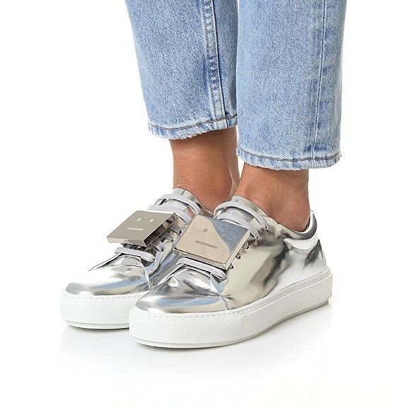 Acne Studios Acne Silver Low top sneakers Adrian Metal Size US 8.5 / EU 41-42 - 1 Thumbnail