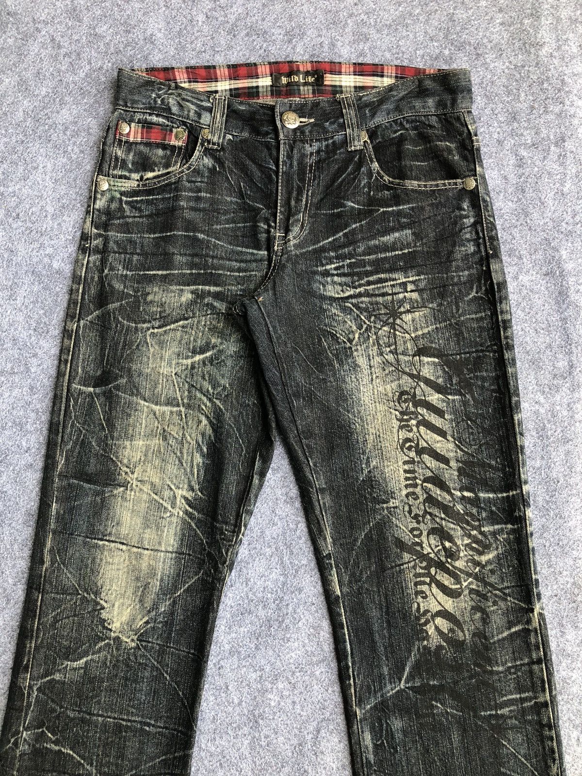 Japanese Brand Last Drop🔥Rare🔥Wild Life Skull Bones Seditionaries Jeans Size US 31 - 3 Thumbnail