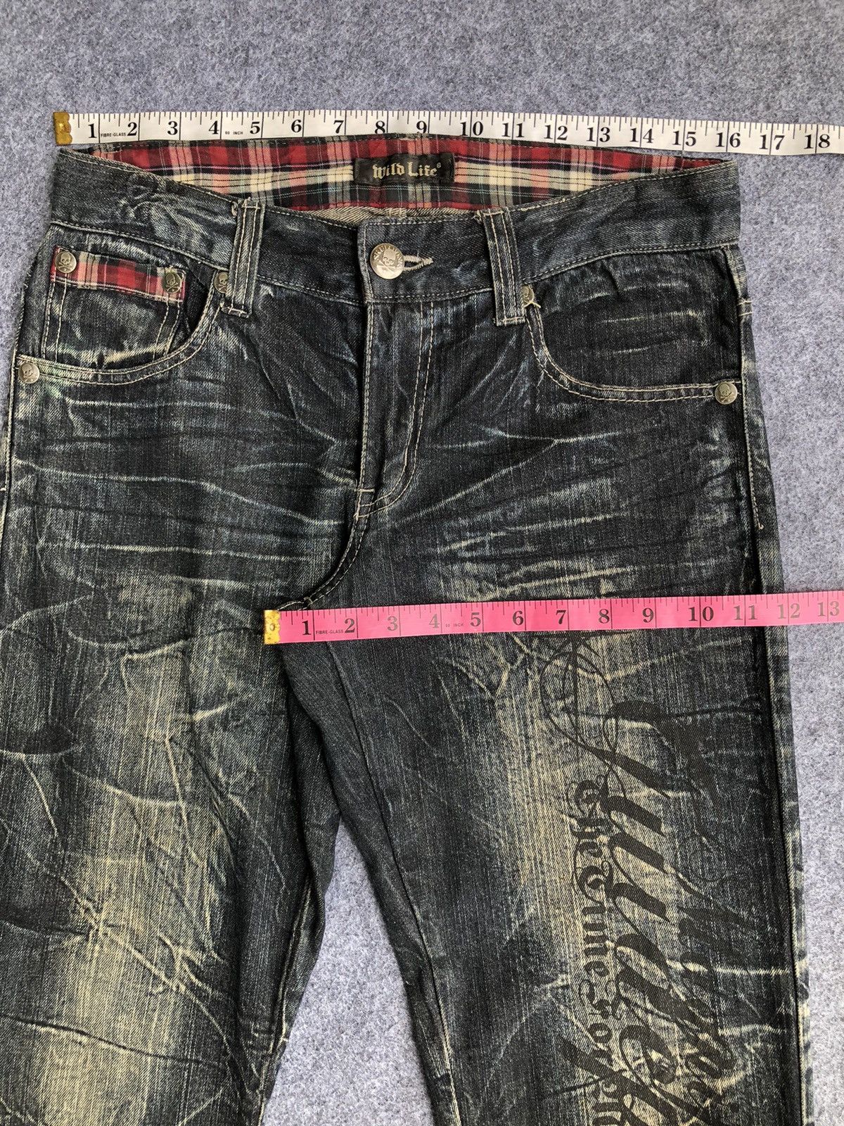 Japanese Brand Last Drop🔥Rare🔥Wild Life Skull Bones Seditionaries Jeans Size US 31 - 10 Thumbnail