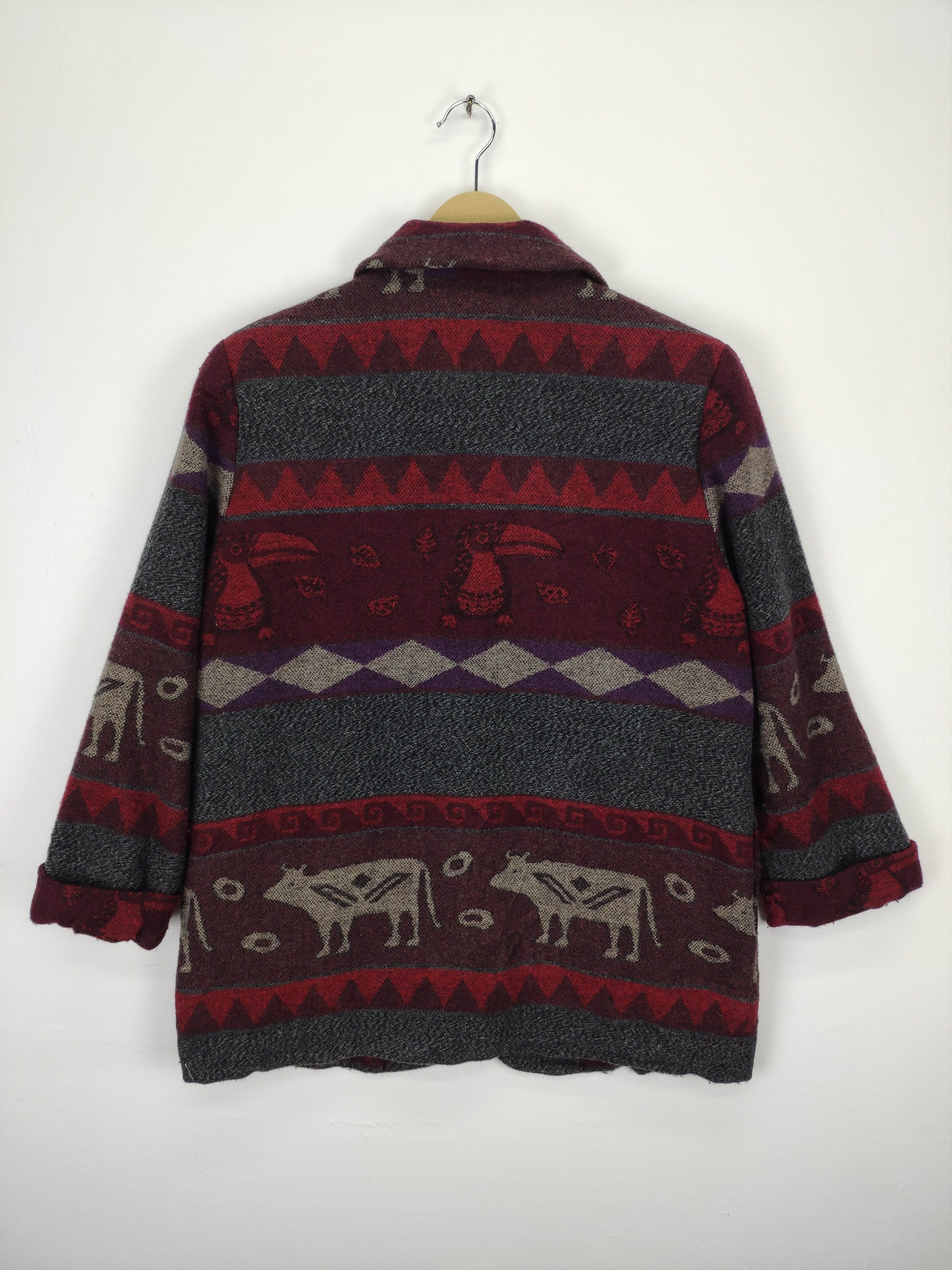 Japanese Brand × Le Grande Bleu (L.G.B.) × Vintage Vintage 1990s Wool Coat Jacket Native Navajo Printed Size US M / EU 48-50 / 2 - 14 Thumbnail