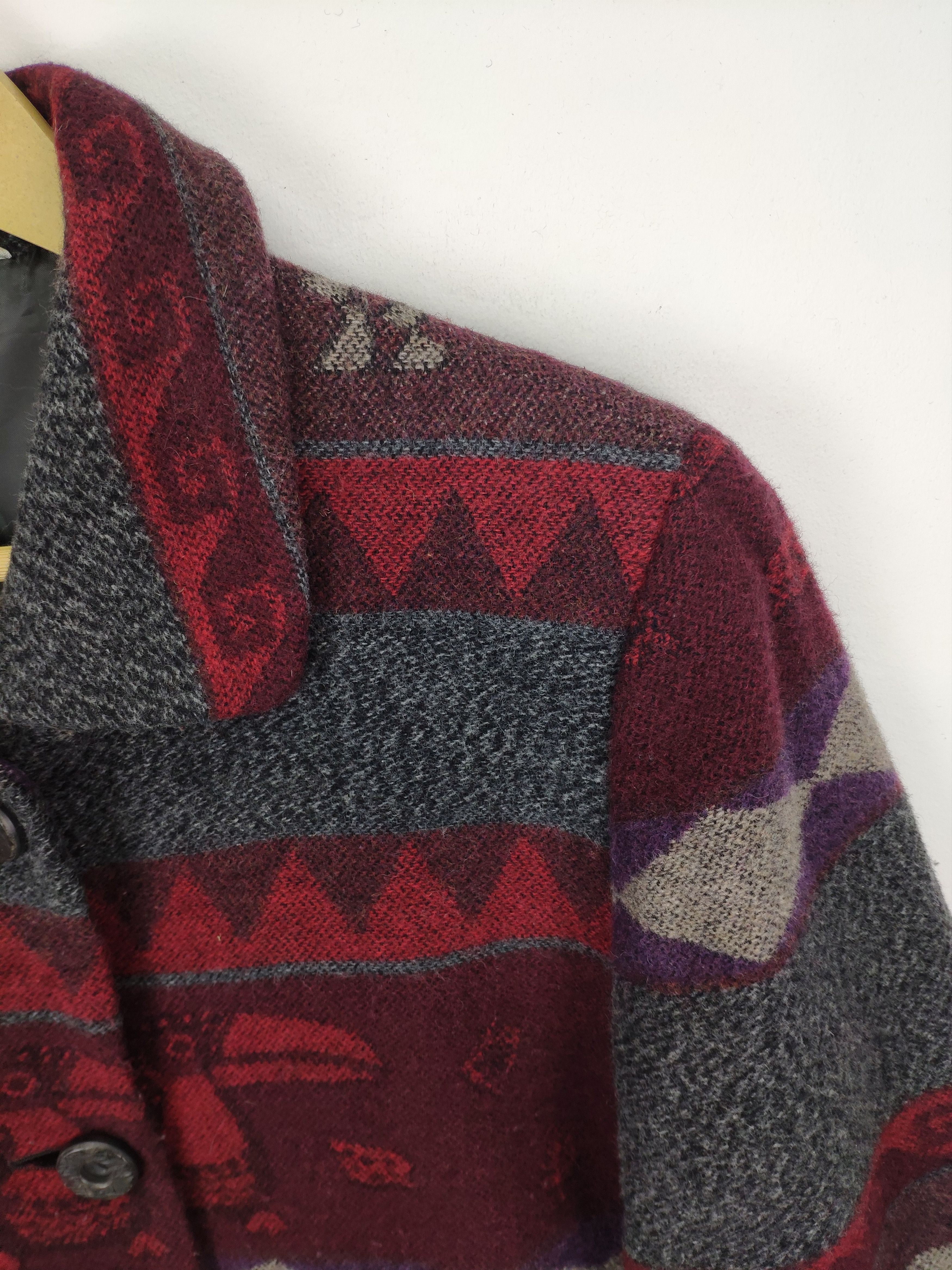 Japanese Brand × Le Grande Bleu (L.G.B.) × Vintage Vintage 1990s Wool Coat Jacket Native Navajo Printed Size US M / EU 48-50 / 2 - 9 Thumbnail