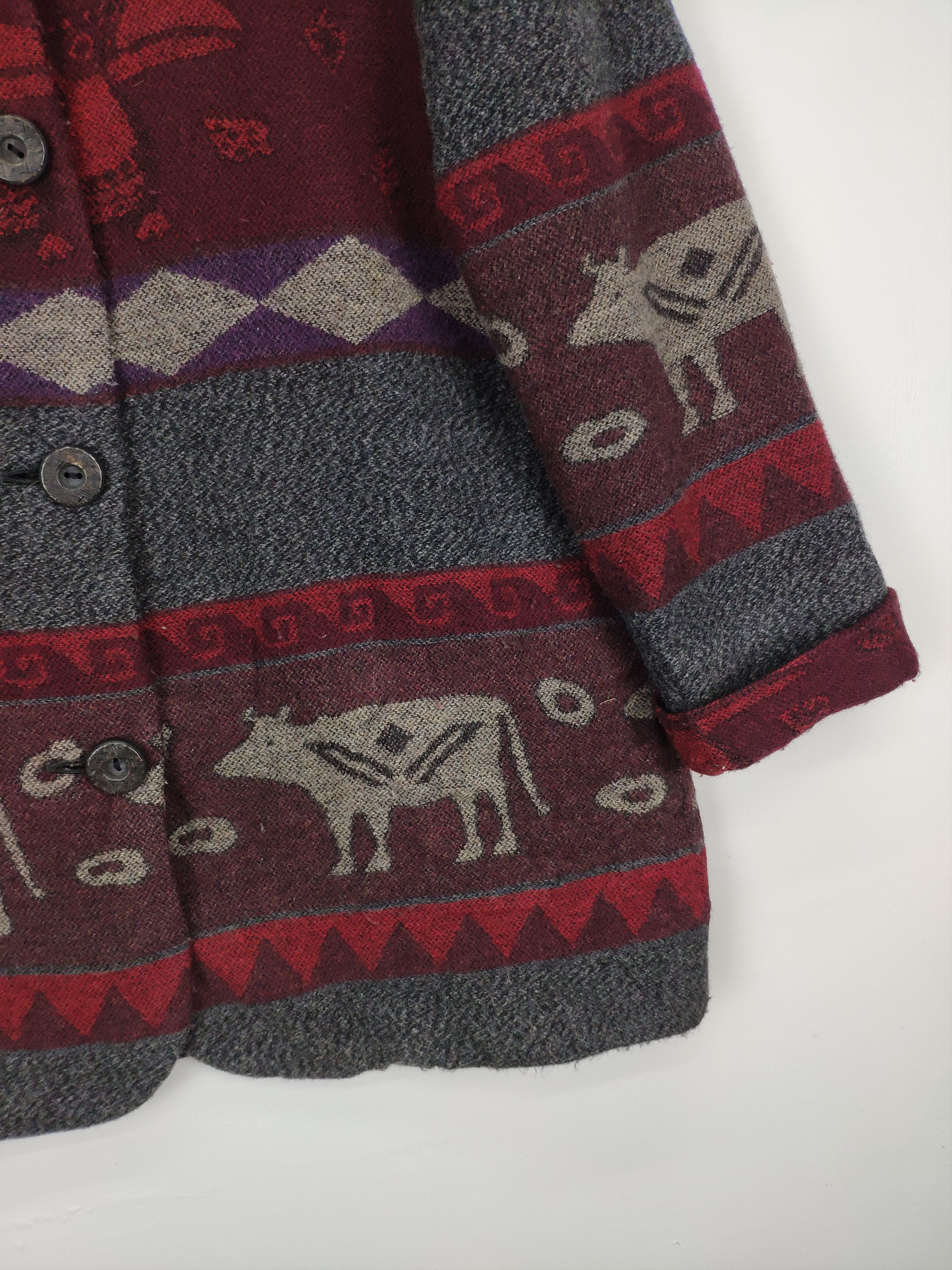 Japanese Brand × Le Grande Bleu (L.G.B.) × Vintage Vintage 1990s Wool Coat Jacket Native Navajo Printed Size US M / EU 48-50 / 2 - 7 Thumbnail