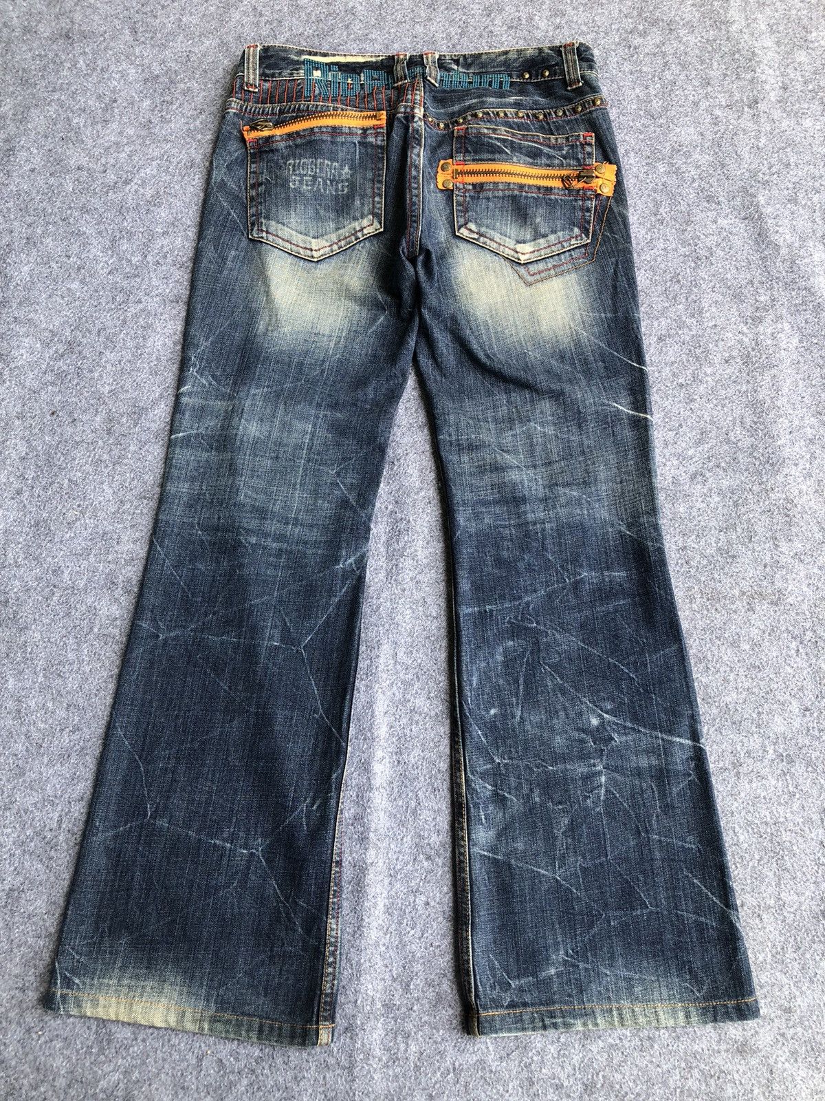 Hysteric Glamour Rare🔥Riobera Seditionaries Skulls Design Bootcut Jeans Size 33" - 2 Thumbnail
