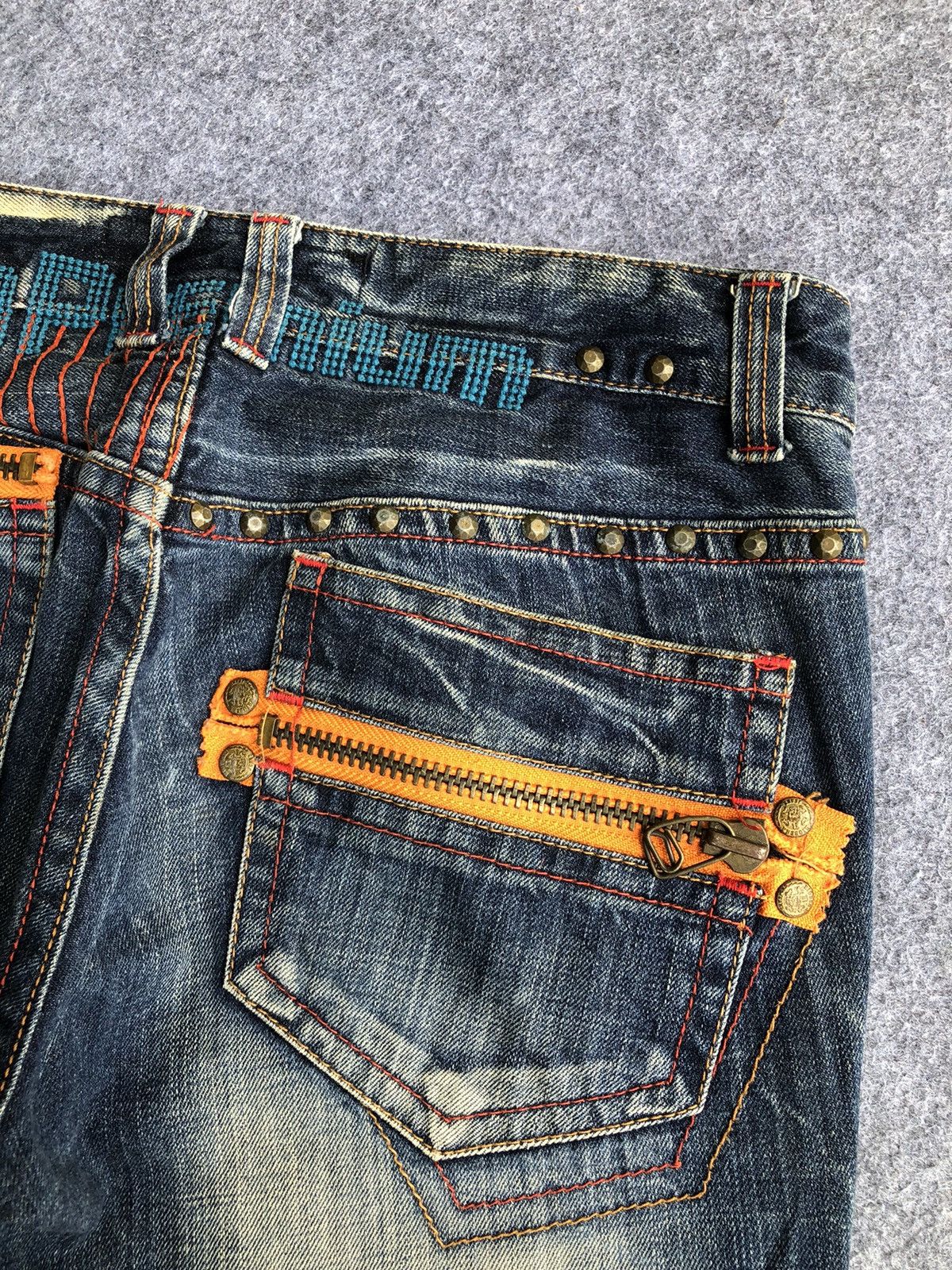 Hysteric Glamour Rare🔥Riobera Seditionaries Skulls Design Bootcut Jeans Size 33" - 6 Thumbnail