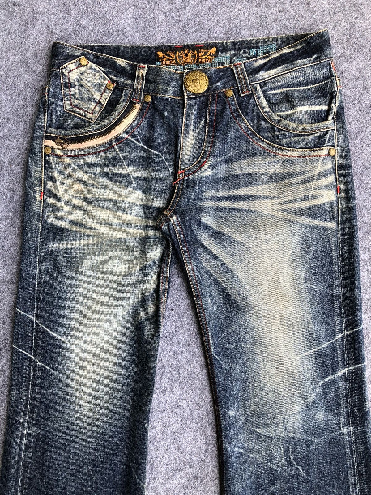 Hysteric Glamour Rare🔥Riobera Seditionaries Skulls Design Bootcut Jeans Size 33" - 4 Thumbnail