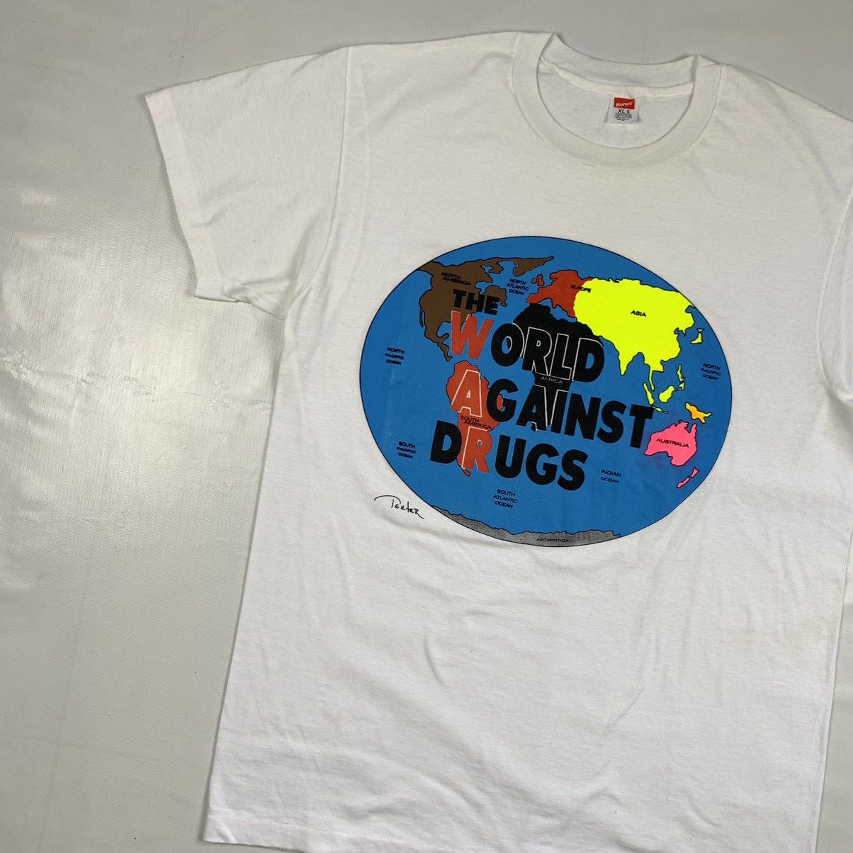 Vintage Vintage World Against Drugs By Teeter Shirt Size US XL / EU 56 / 4 - 2 Thumbnail