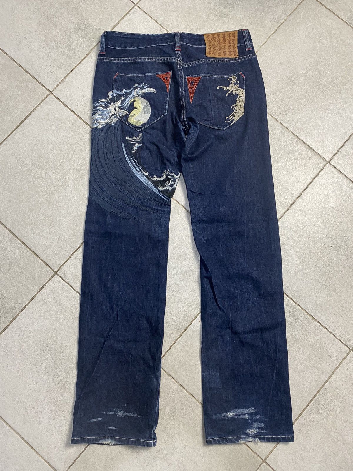 Japanese Brand Vintage Avant Garde Japanese Distressed Denim Pants Rare M Size US 30 / EU 46 - 1 Thumbnail