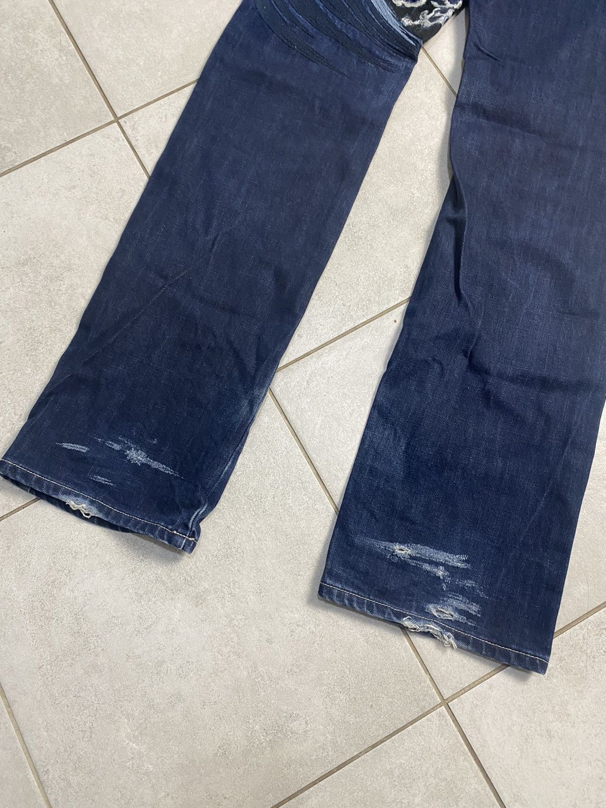 Japanese Brand Vintage Avant Garde Japanese Distressed Denim Pants Rare M Size US 30 / EU 46 - 6 Thumbnail