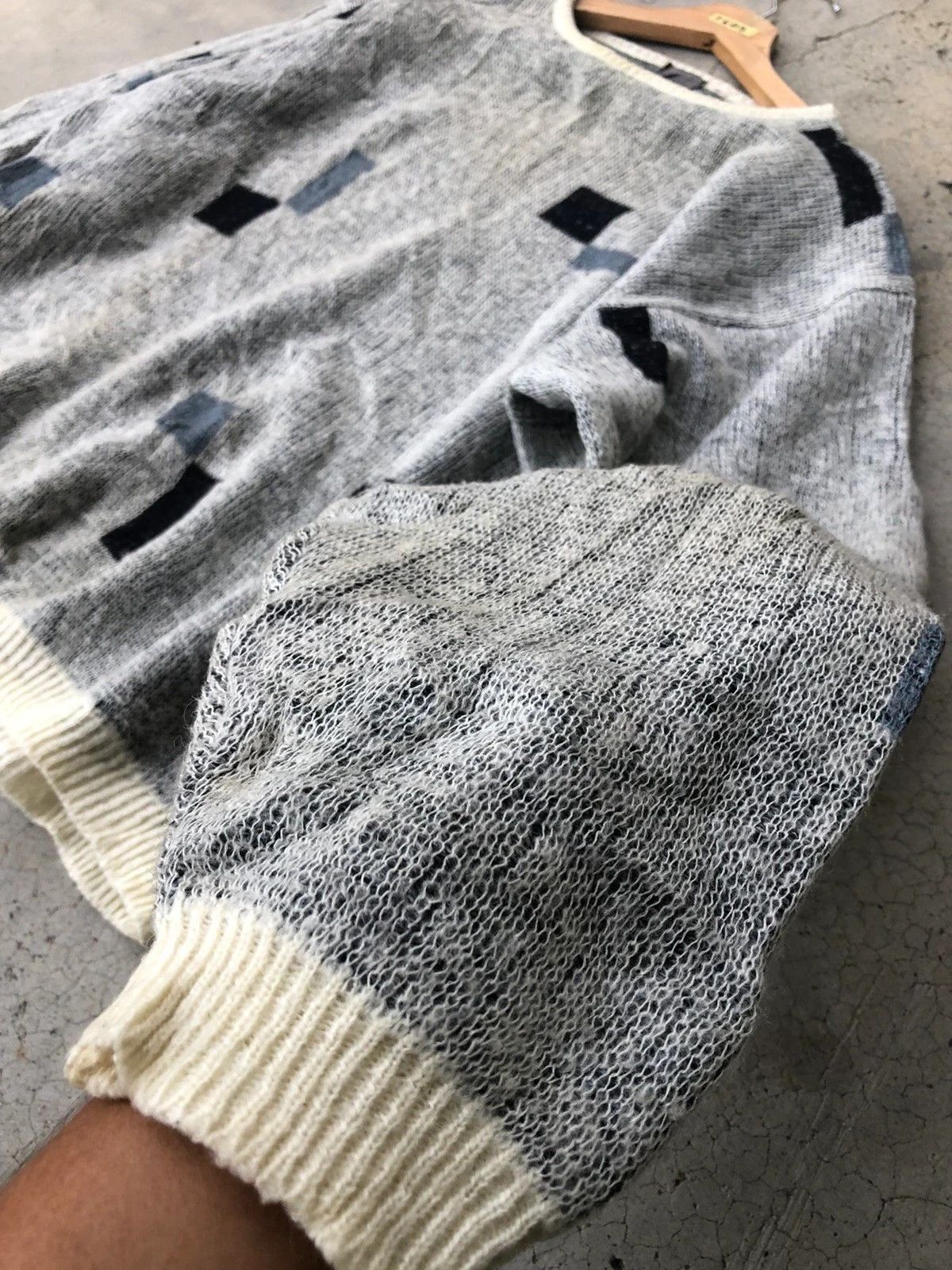 Aran Isles Knitwear × Designer 📌Japanese LINCOLN Memeri/Pullover Elegant Pattern Size US L / EU 52-54 / 3 - 5 Thumbnail