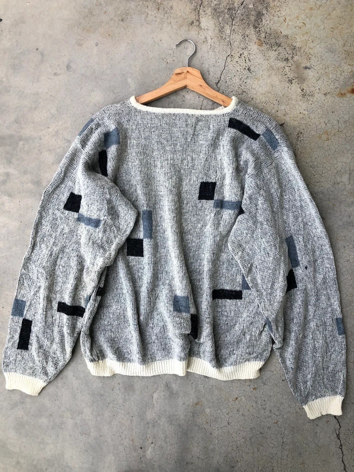 Aran Isles Knitwear × Designer 📌Japanese LINCOLN Memeri/Pullover Elegant Pattern Size US L / EU 52-54 / 3 - 8 Thumbnail