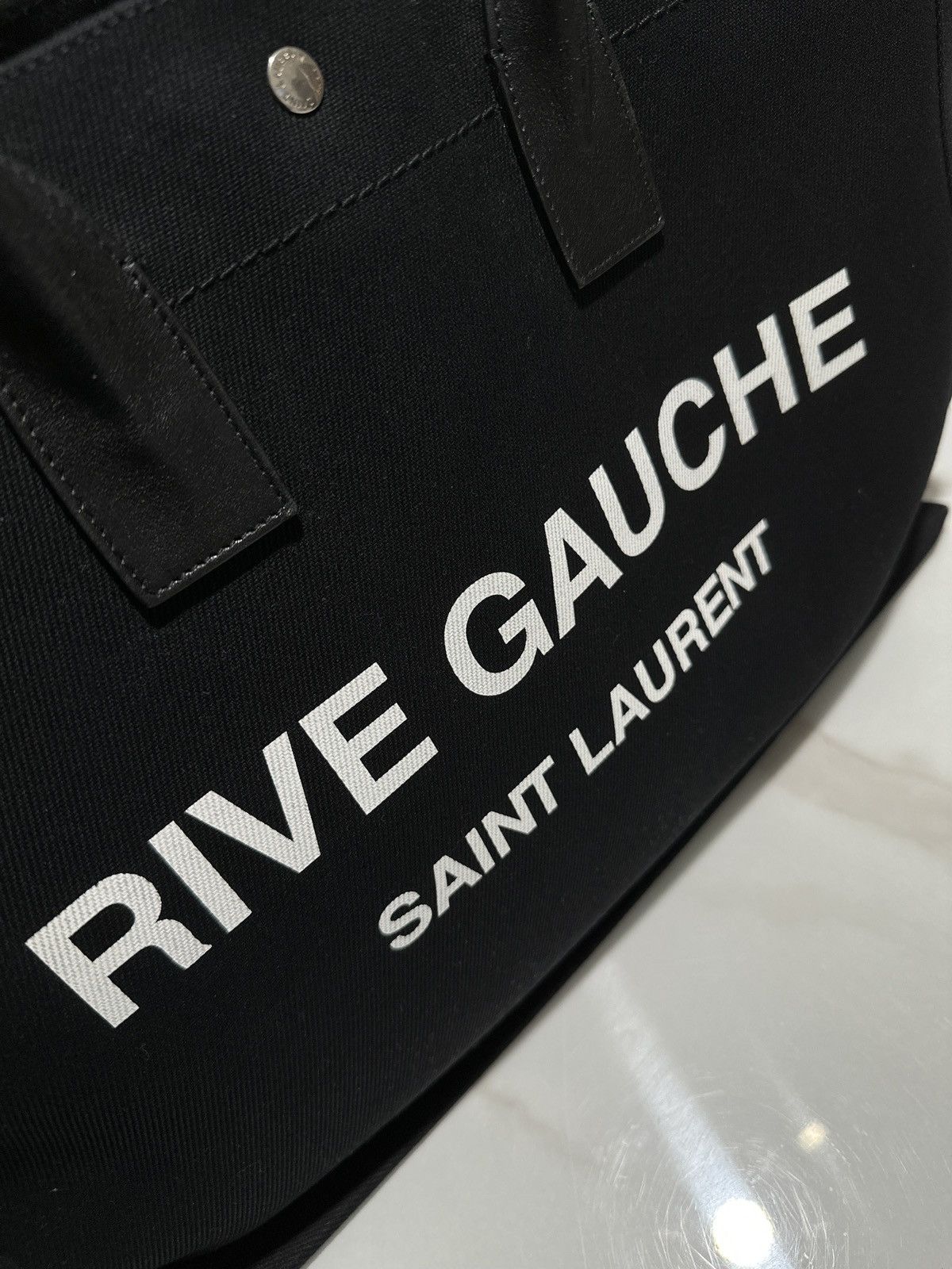 Yves Saint Laurent RIVE GAUCHE LARGE TOTE BAG IN PRINTED CANVAS AND LEATHER Size ONE SIZE - 10 Thumbnail