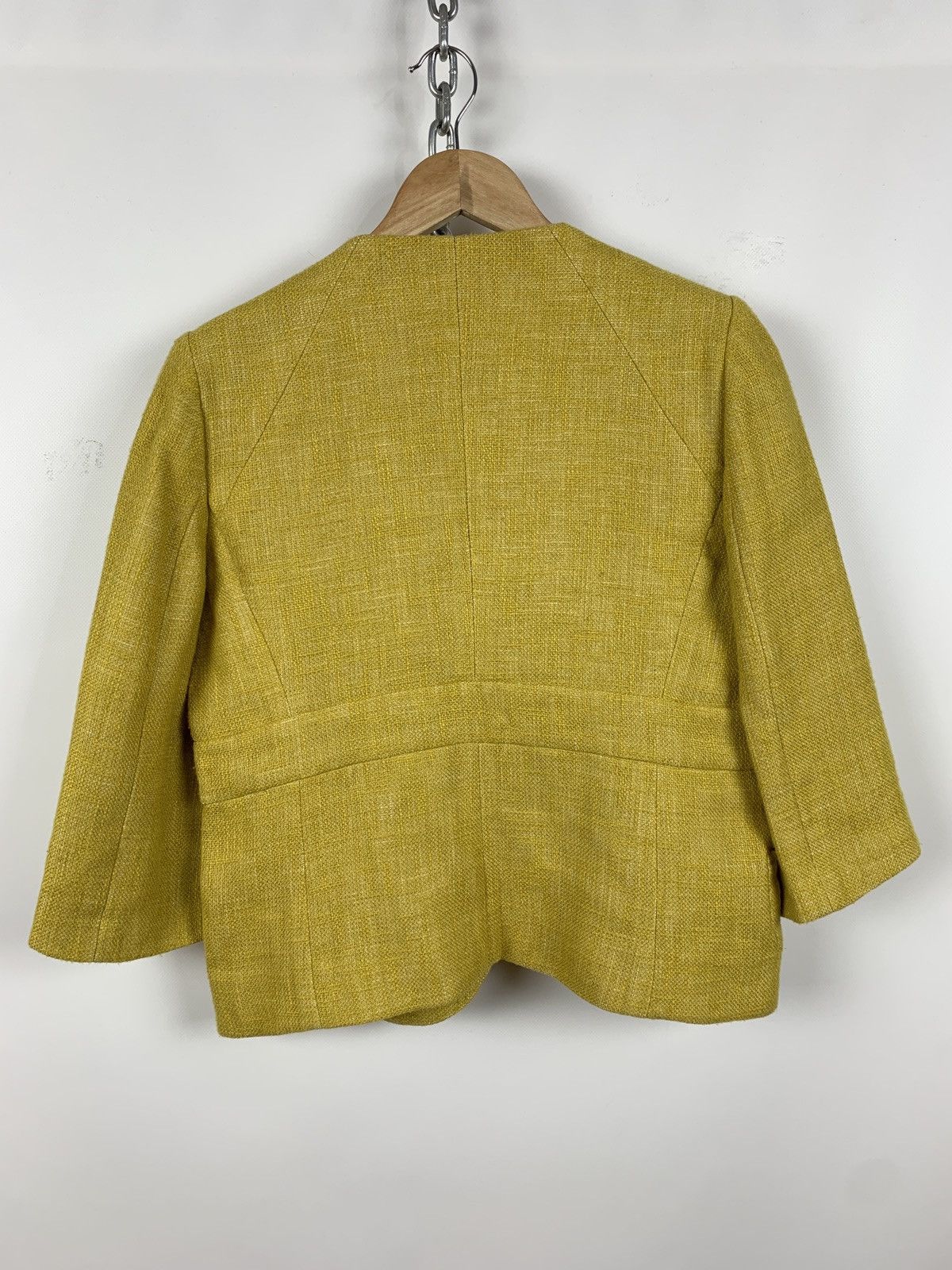 Sonia Rykiel Vintage Sonia Rykiel Paris Women’s Linen Yellow Blazer Size M / US 6-8 / IT 42-44 - 2 Thumbnail