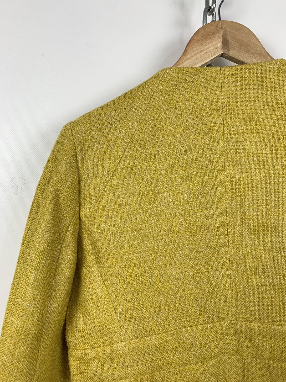 Sonia Rykiel Vintage Sonia Rykiel Paris Women’s Linen Yellow Blazer Size M / US 6-8 / IT 42-44 - 9 Thumbnail