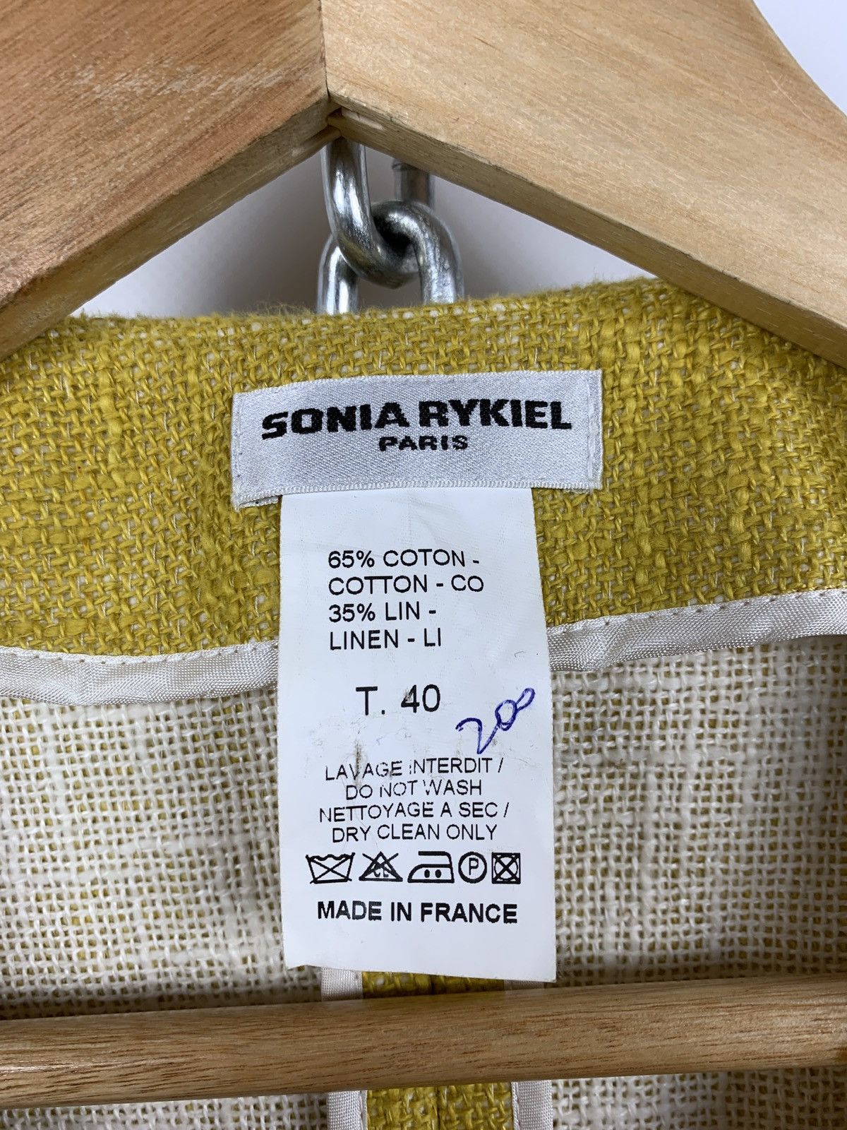 Sonia Rykiel Vintage Sonia Rykiel Paris Women’s Linen Yellow Blazer Size M / US 6-8 / IT 42-44 - 16 Thumbnail