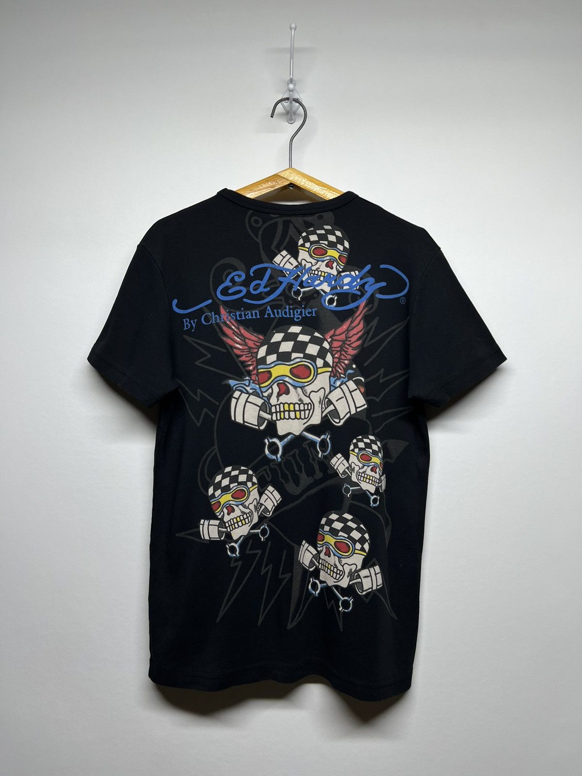Ed Hardy × Vintage Vintage Y2k Ed Hardy Skulls Big Logo All Over Print T-Shirt Size S / US 4 / IT 40 - 2 Thumbnail