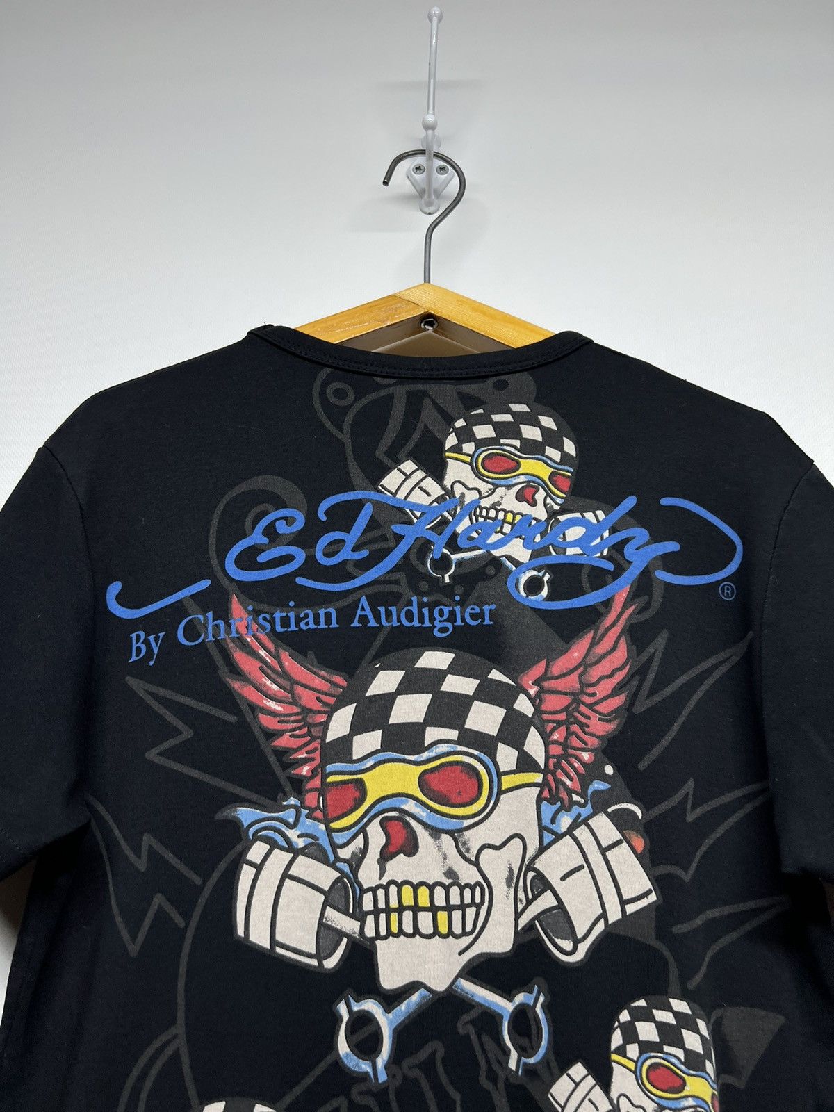 Ed Hardy × Vintage Vintage Y2k Ed Hardy Skulls Big Logo All Over Print T-Shirt Size S / US 4 / IT 40 - 1 Thumbnail
