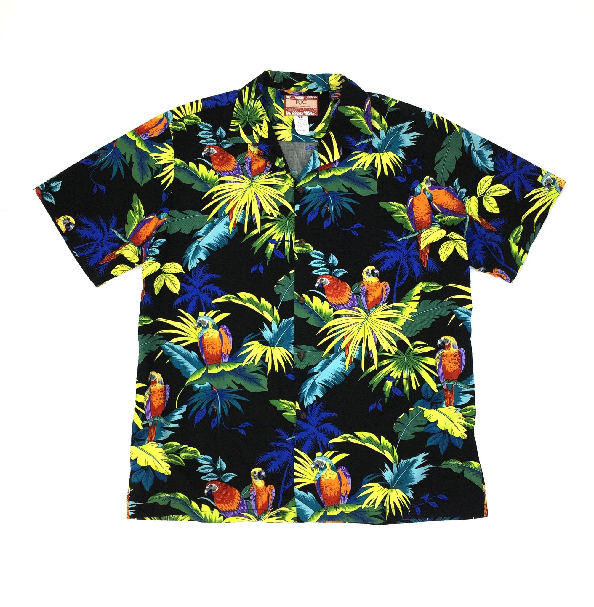 Designer Vintage RJC Hawaiian Shirt Parrot Print Size US XL / EU 56 / 4 - 1 Thumbnail