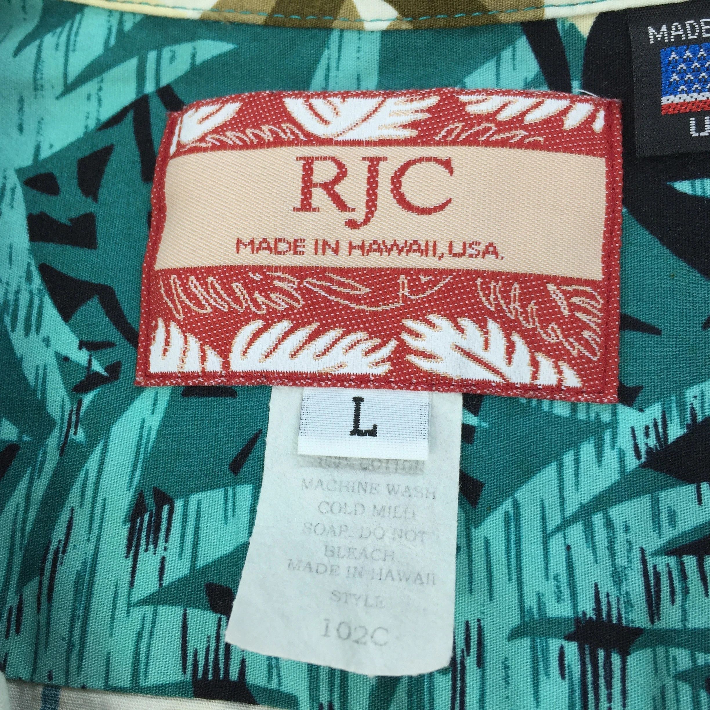 Designer × Vintage Vintage RJC Hawaiian Shirt Aloha Palm Print Size US L / EU 52-54 / 3 - 7 Thumbnail