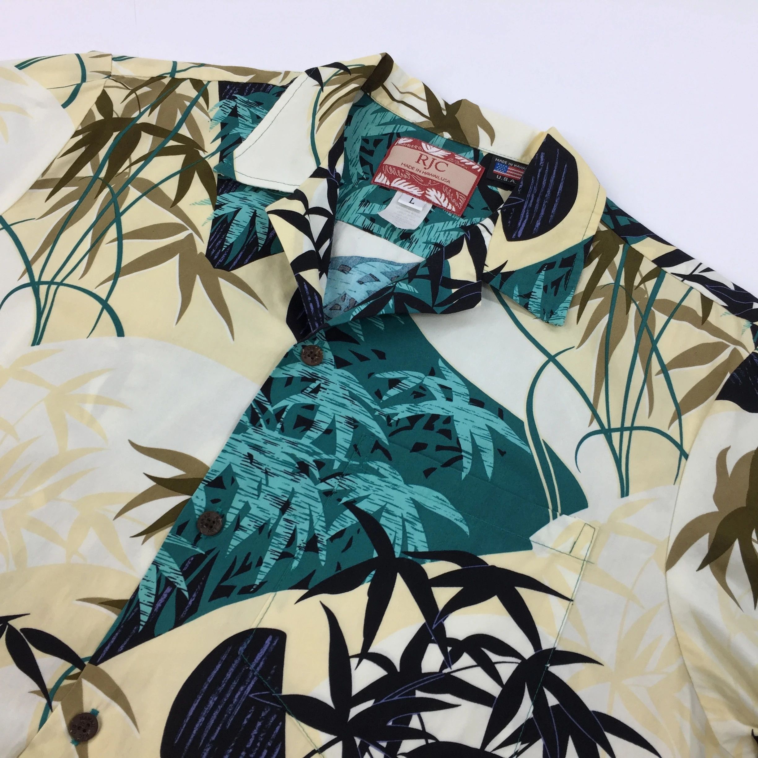 Designer × Vintage Vintage RJC Hawaiian Shirt Aloha Palm Print Size US L / EU 52-54 / 3 - 3 Thumbnail