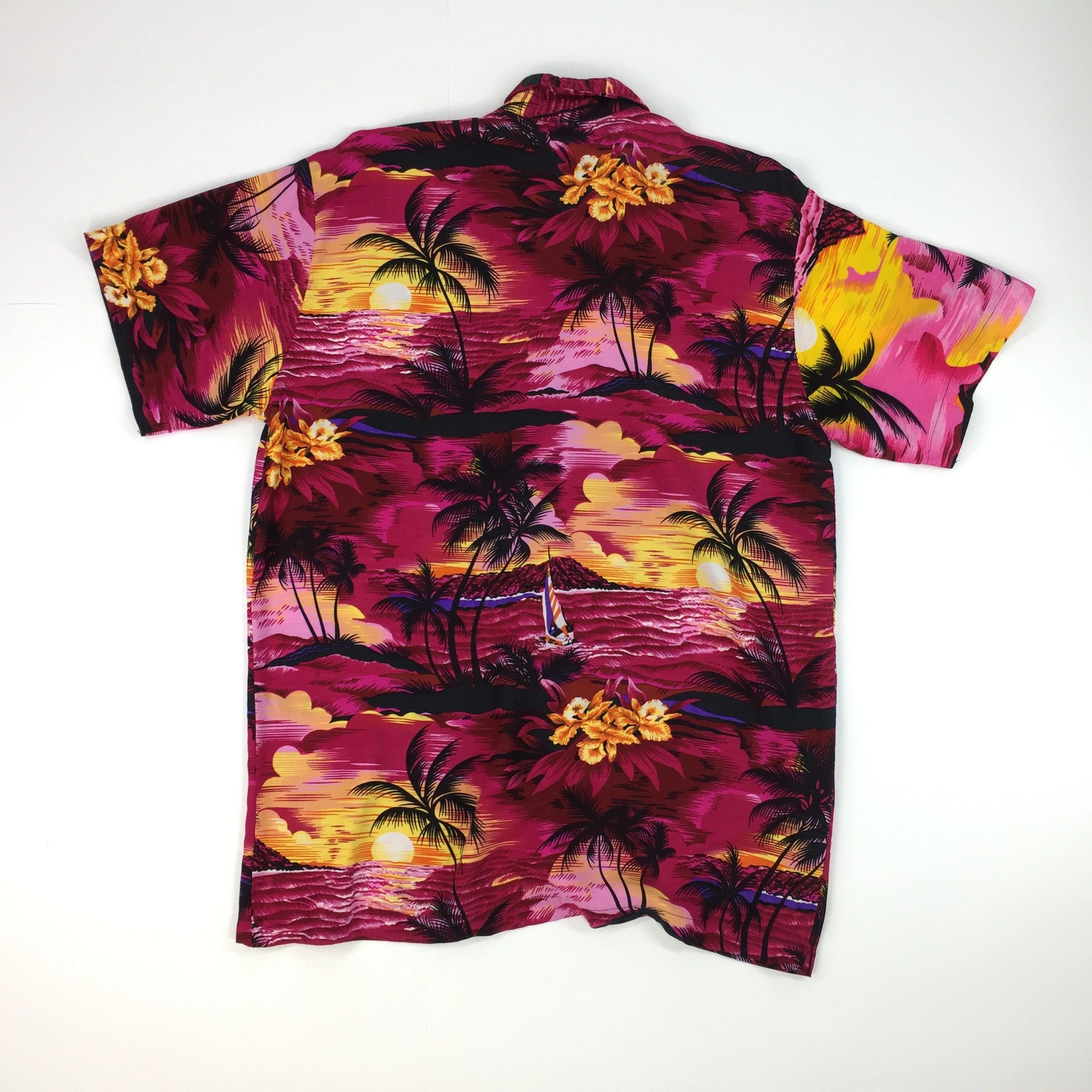 Designer Vintage Hawaiian Flower Rayon shirt Size US M / EU 48-50 / 2 - 8 Thumbnail