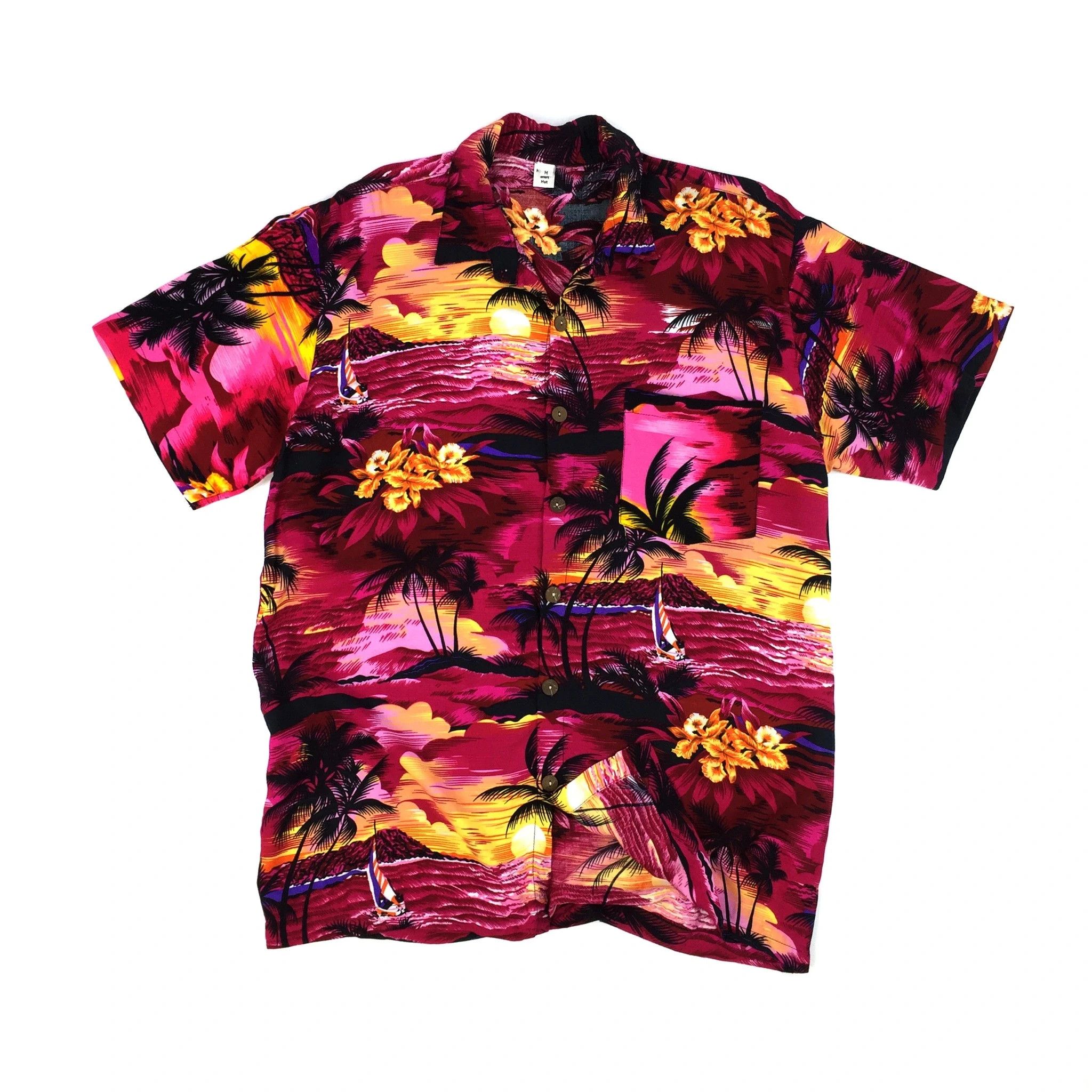 Designer Vintage Hawaiian Flower Rayon shirt Size US M / EU 48-50 / 2 - 1 Thumbnail