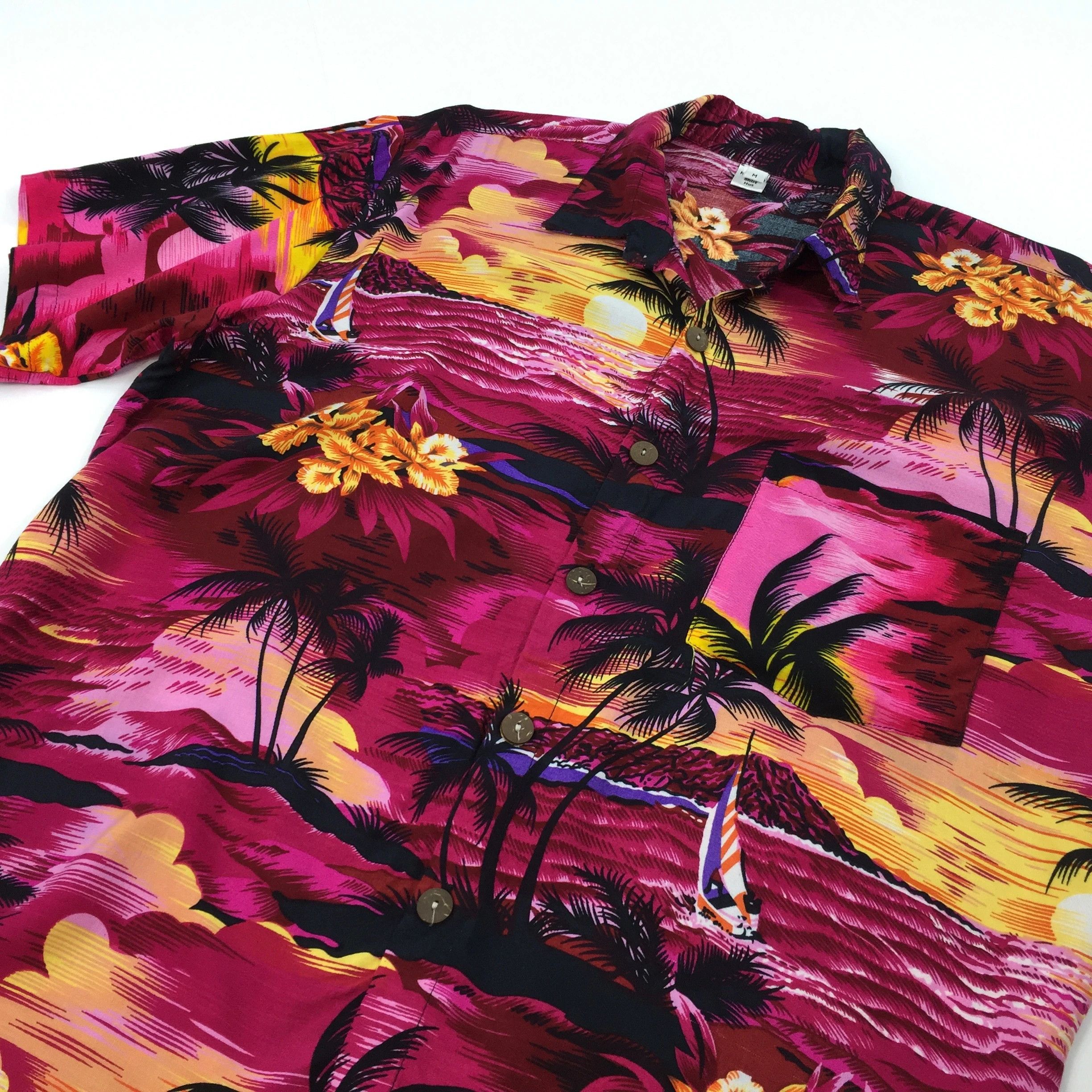 Designer Vintage Hawaiian Flower Rayon shirt Size US M / EU 48-50 / 2 - 2 Thumbnail