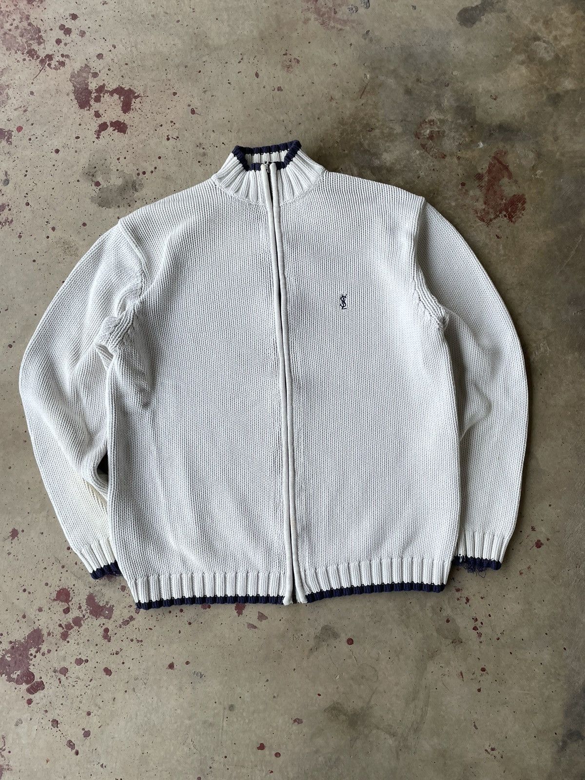 Vintage Yves Saint Laurent Knit Sweater Full Zip