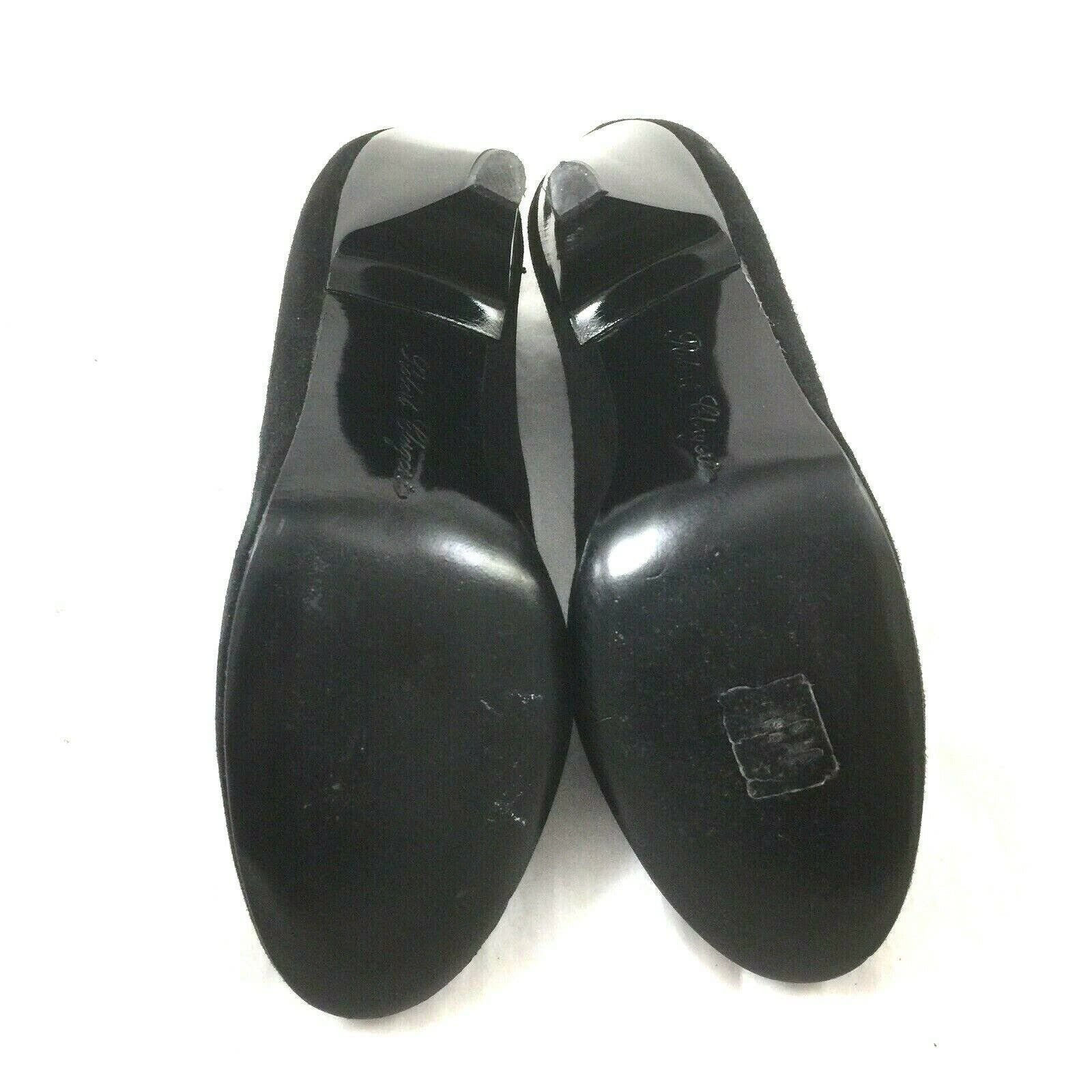 Robert Clergerie Suede Pump Black Round Toe Cone