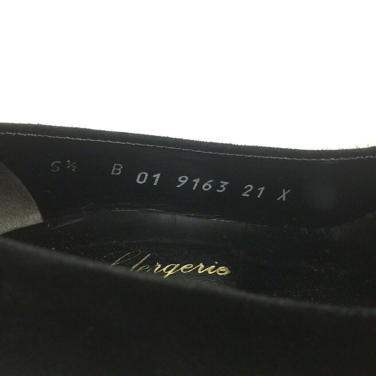 Robert Clergerie Suede Pump Black Round Toe Cone