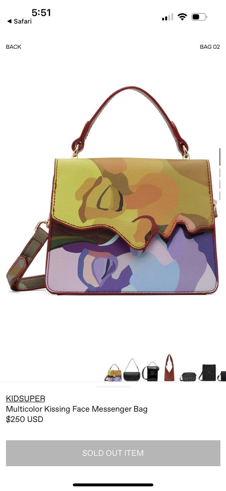 KidSuper Kidsuper Kissing Face Messenger Bag Purse First Edition Rare Size ONE SIZE - 5 Thumbnail