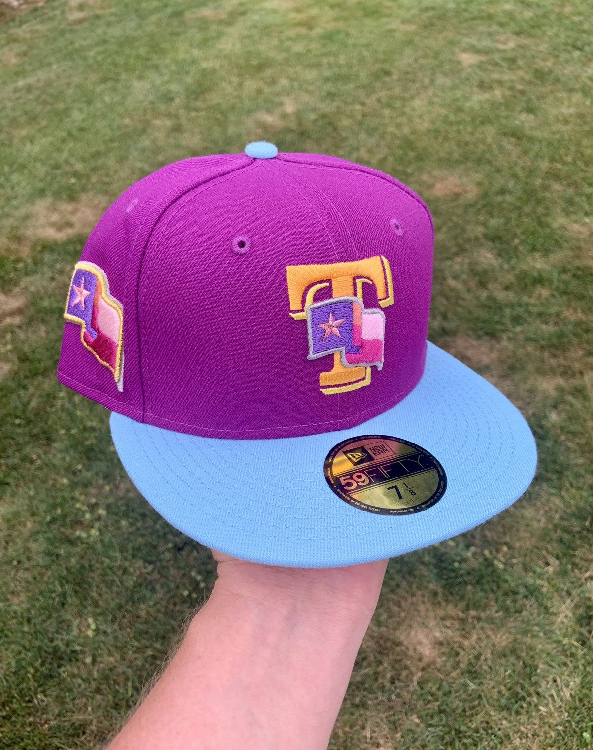 MLB × MyFitteds × New Era Myfitteds Exclusive Texas Rangers Fitted 7 1/8 Size ONE SIZE - 1 Thumbnail