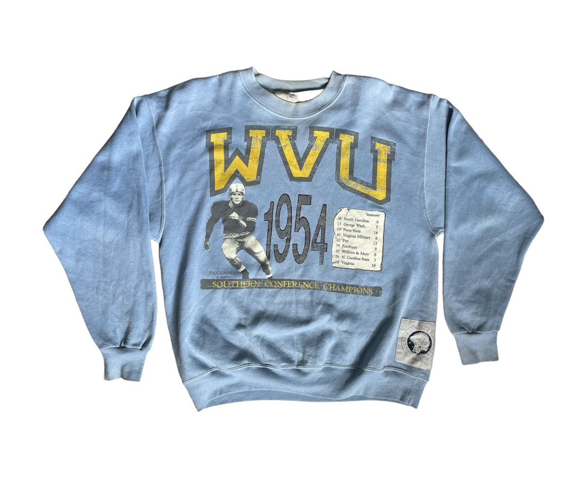 Vintage 🏈 Vtg 1954 Bruce Brosley All American WVU Football Crewneck Size US XL / EU 56 / 4 - 3 Thumbnail