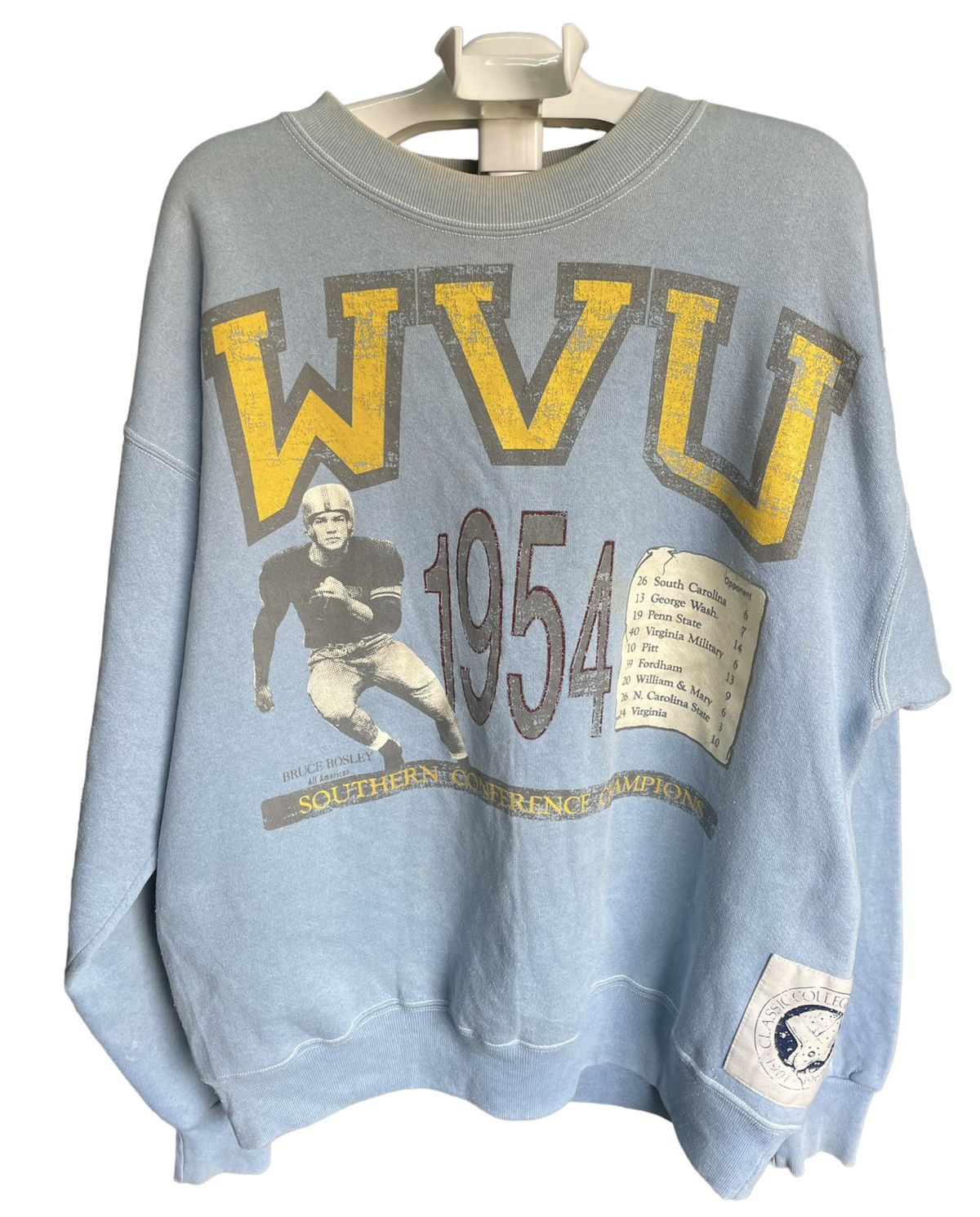 Vintage 🏈 Vtg 1954 Bruce Brosley All American WVU Football Crewneck Size US XL / EU 56 / 4 - 1 Thumbnail