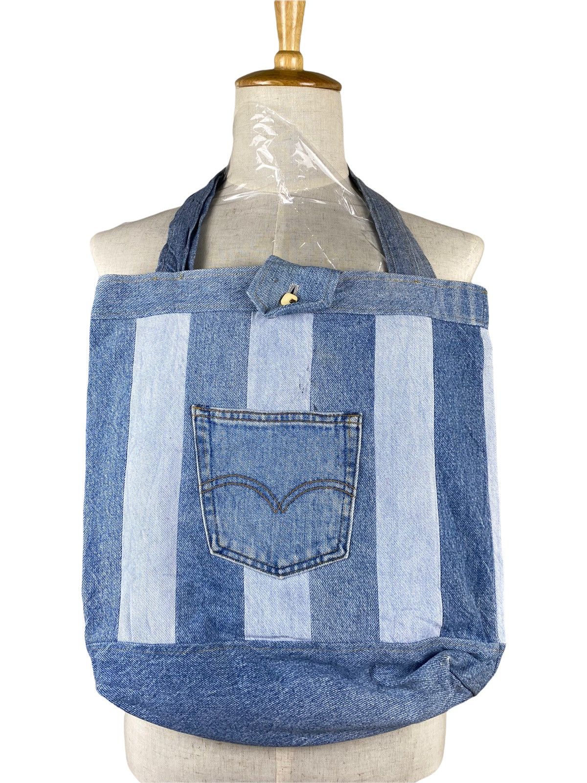 Handmade Custom Made Denim Jeans Tote Bag Size ONE SIZE - 1 Thumbnail