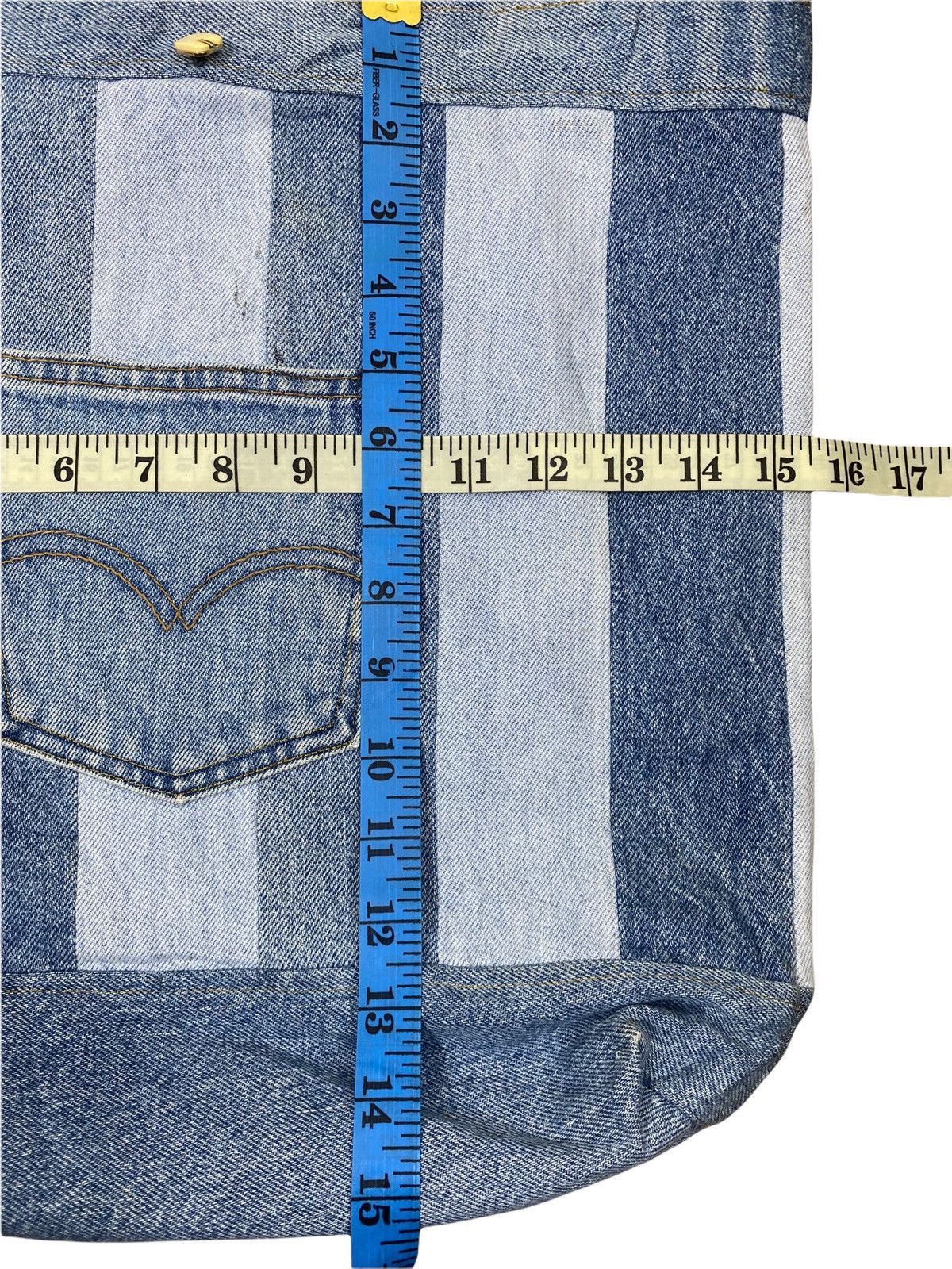 Handmade Custom Made Denim Jeans Tote Bag Size ONE SIZE - 8 Thumbnail