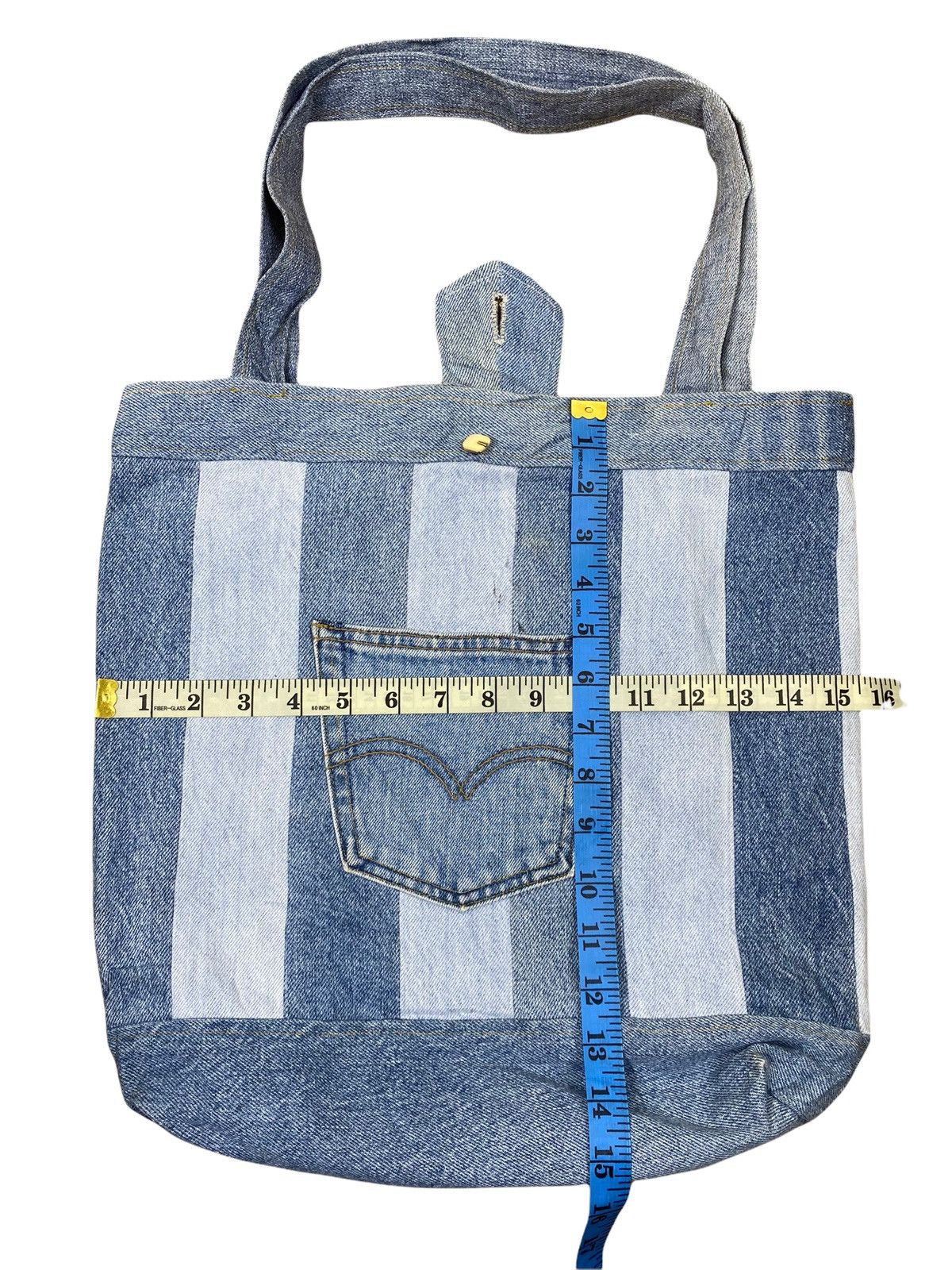 Handmade Custom Made Denim Jeans Tote Bag Size ONE SIZE - 7 Thumbnail