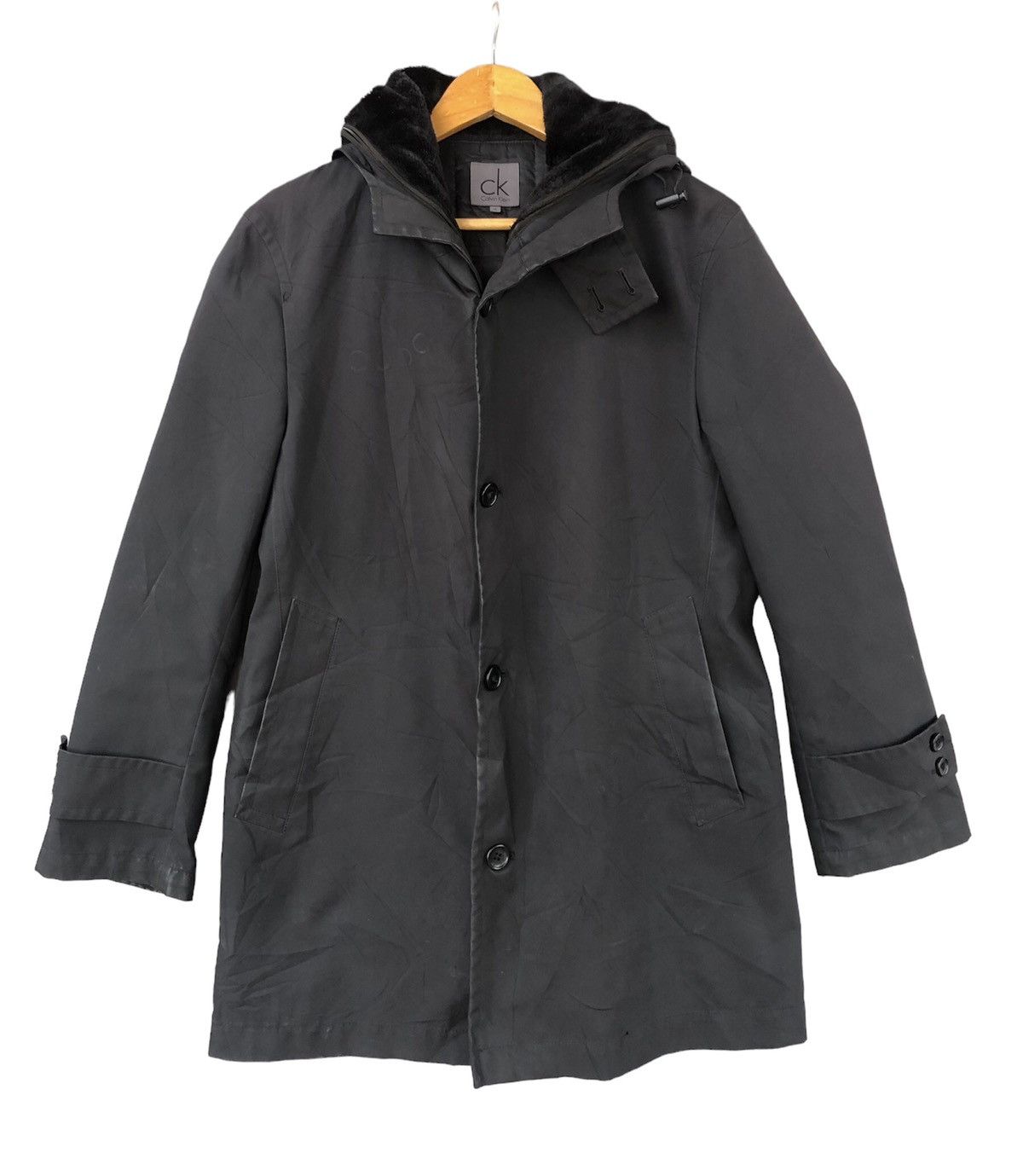 Calvin Klein Double Layered Hooded Long Coat