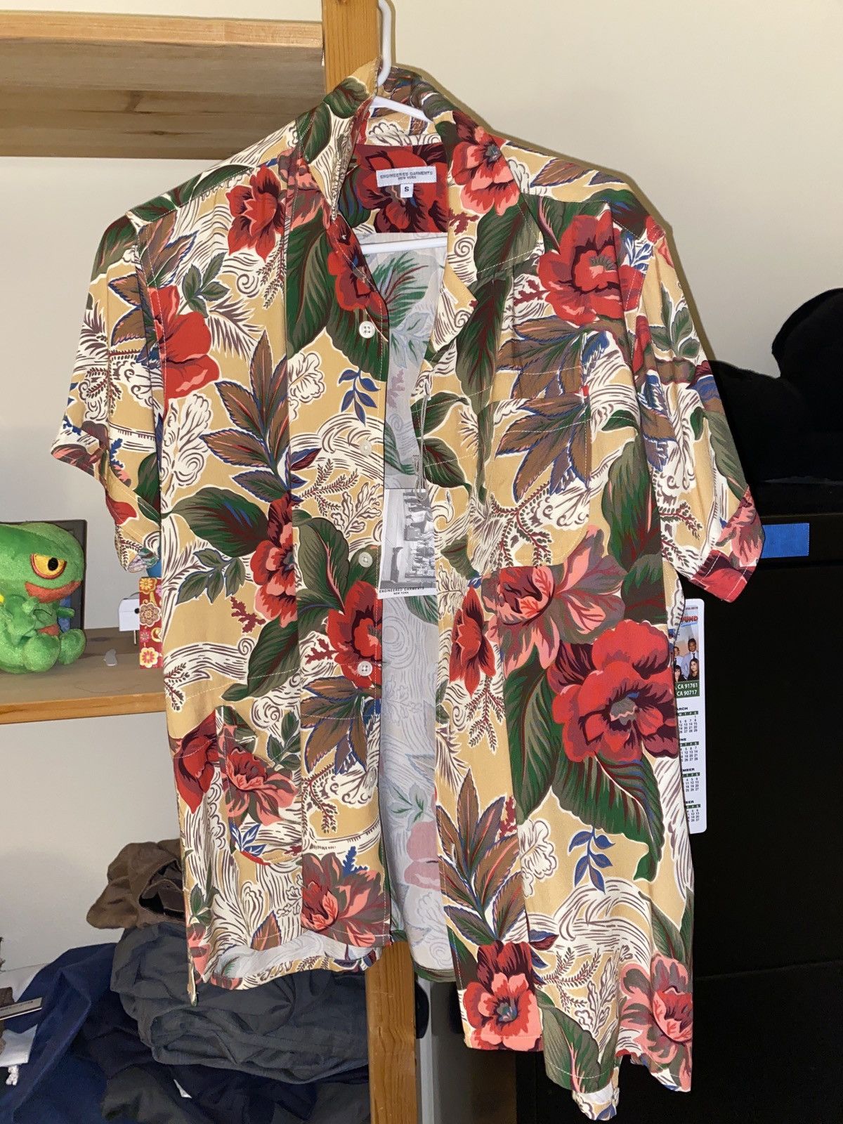 Engineered Garments Engineered garments Camp Shirt Yellow Hawaiian Rayon  Floral | Grailed