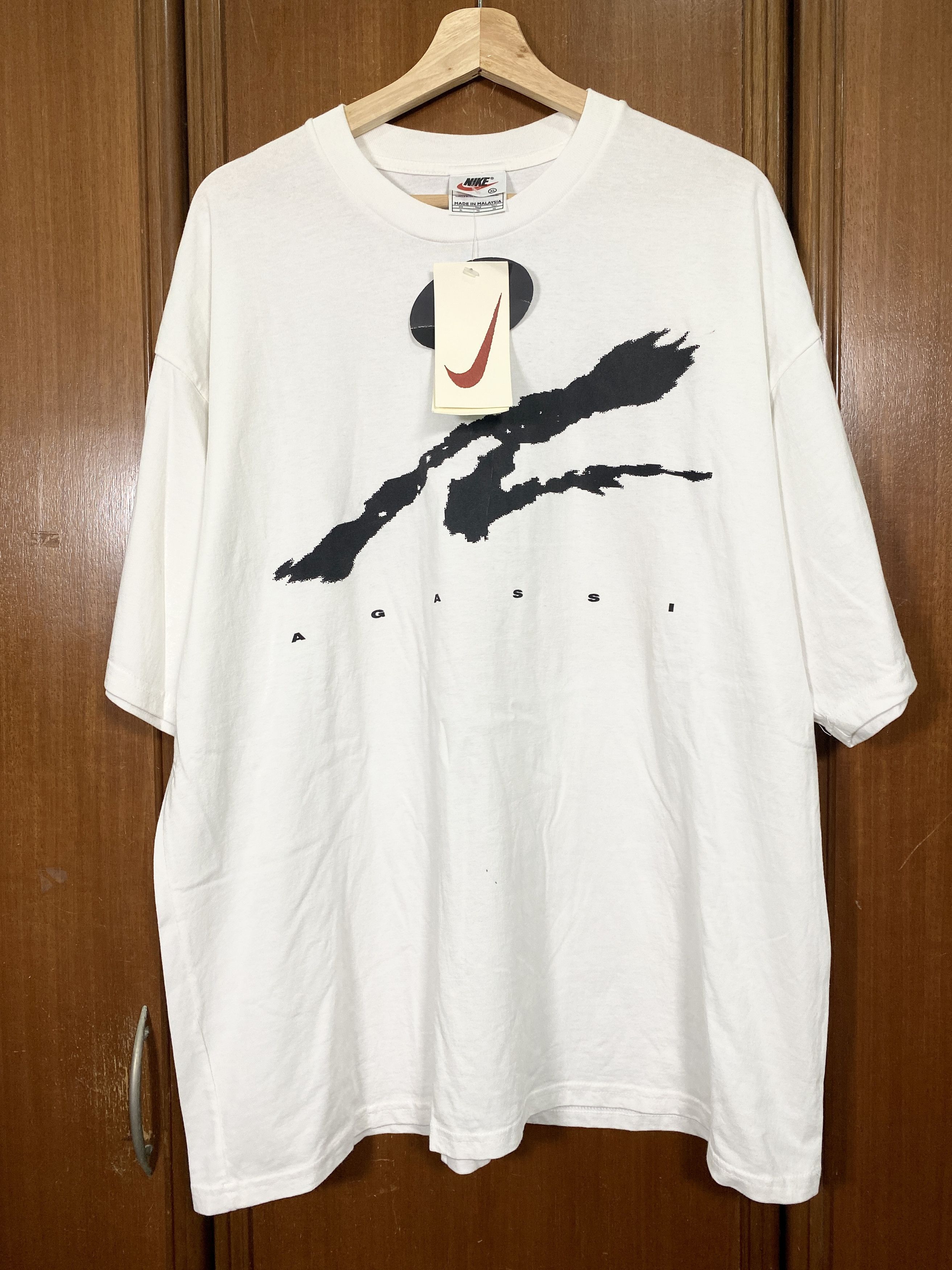 Nike × Vintage Vintage Nike AGASSI Tennis Tee Size US XL / EU 56 / 4 - 1 Thumbnail