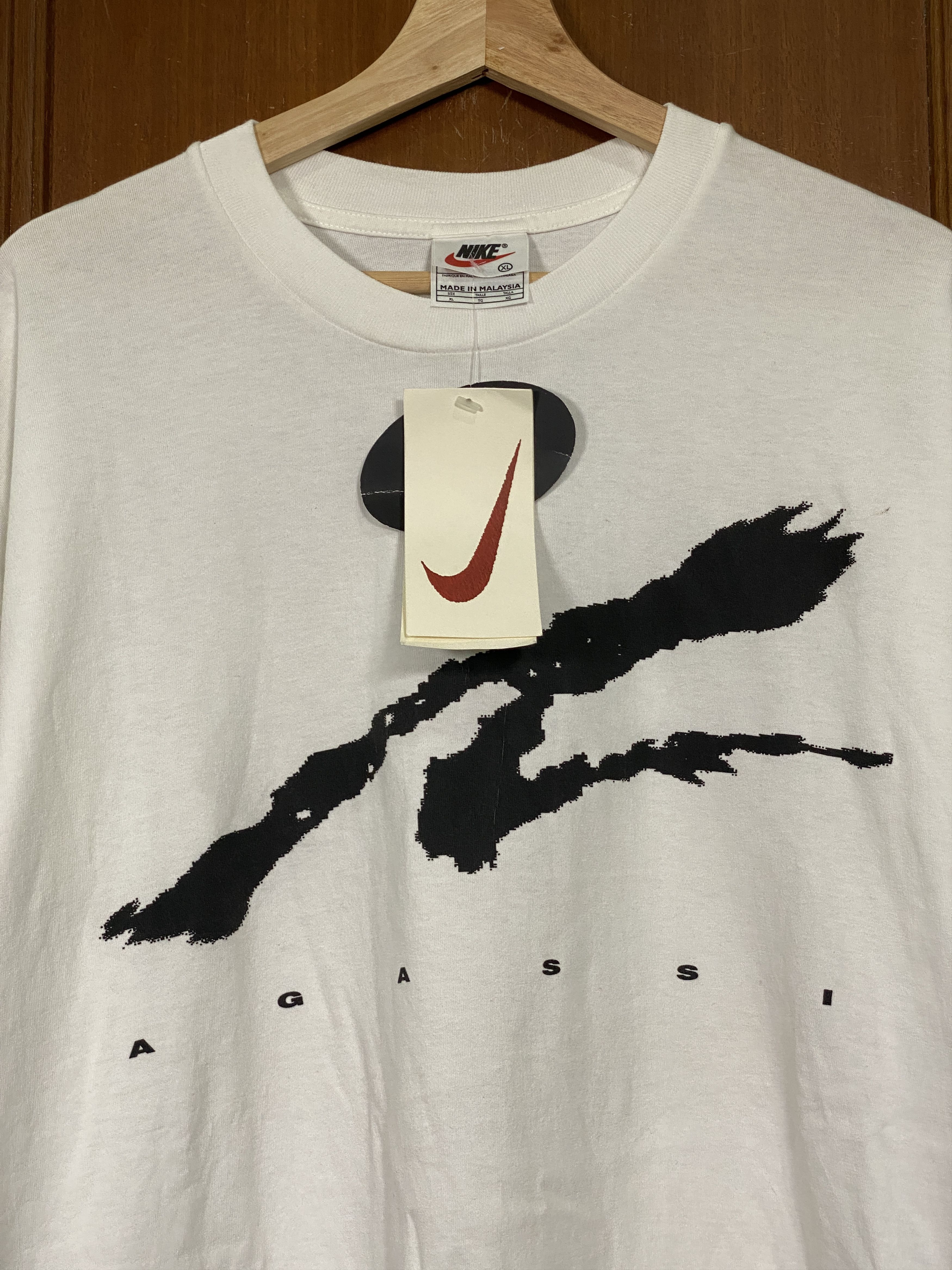 Nike × Vintage Vintage Nike AGASSI Tennis Tee Size US XL / EU 56 / 4 - 2 Thumbnail