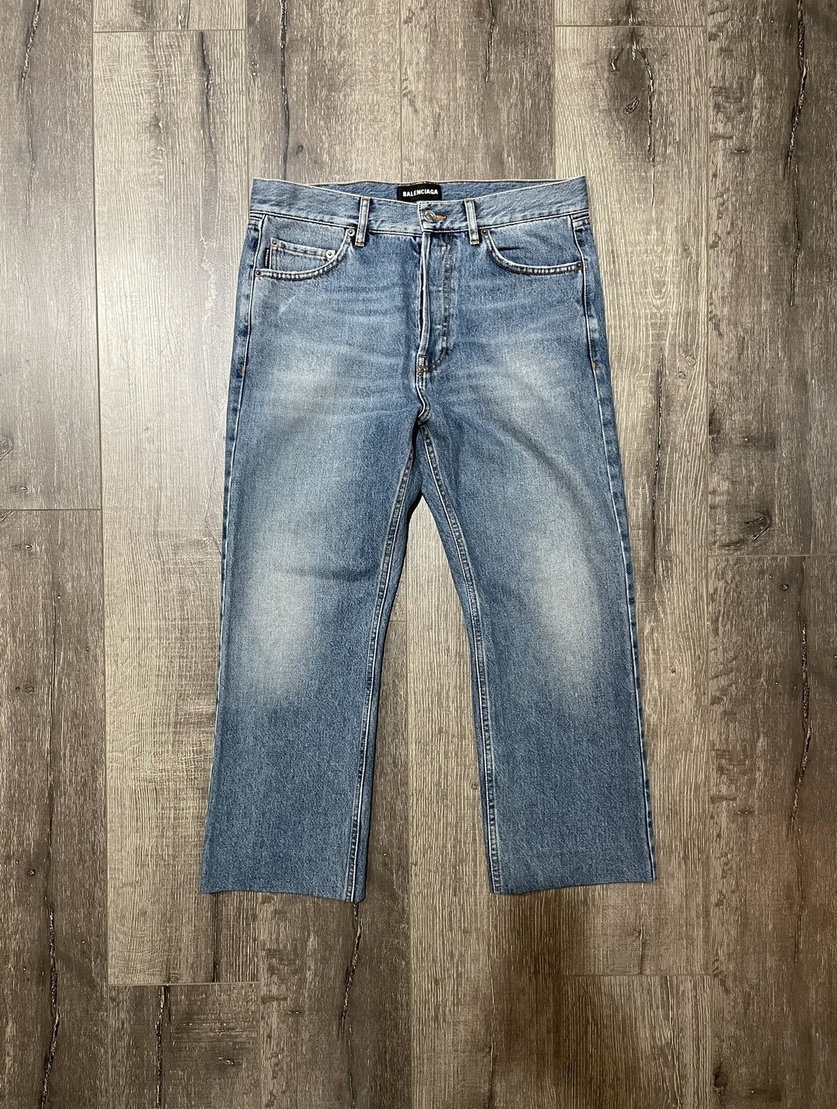 Balenciaga BALENCIAGA Blue Cropped Pants Jeans Size US 31 - 1 Thumbnail